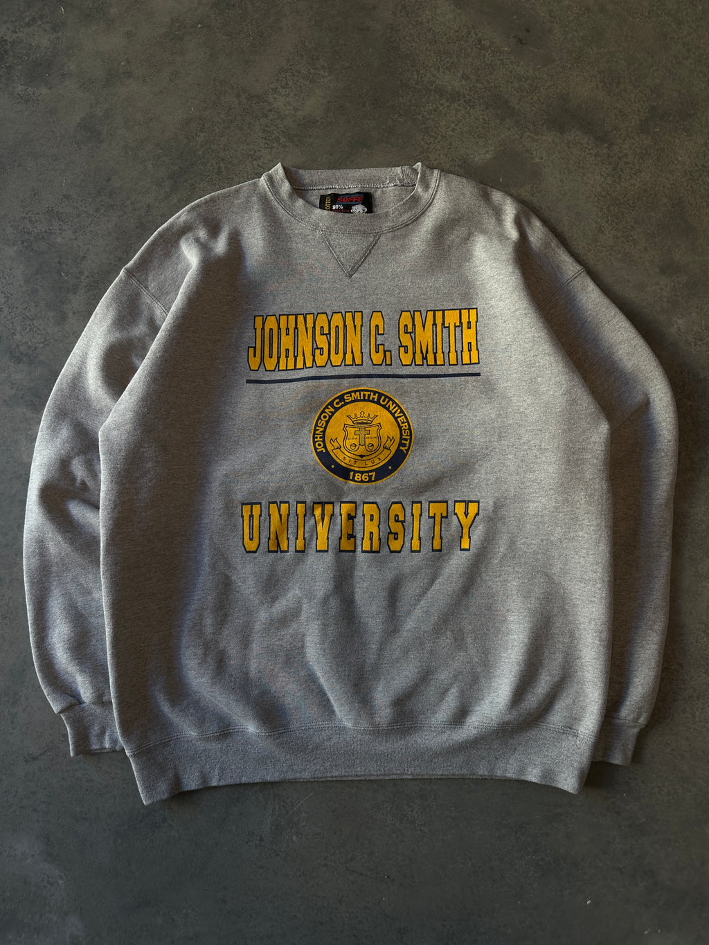 00's Johnson C. Smith JCSU Golden Bulls Vintage Heavyweight Crewneck Sweatshirt (XL)