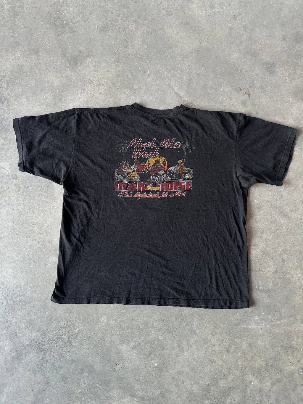 00's Black Bike Week Myrtle Beach SC Make Some Noise Vintage Tee (XXL)