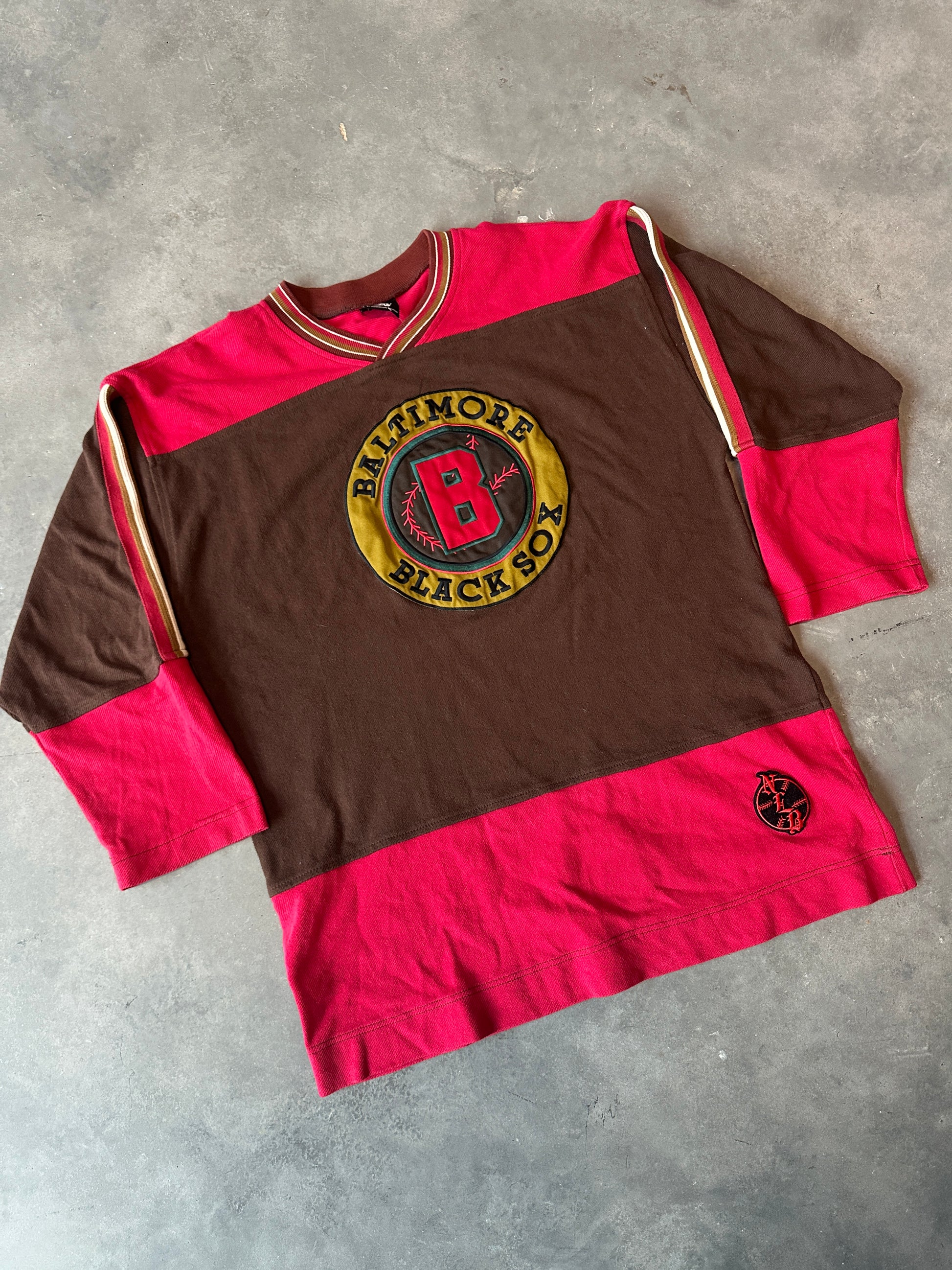 90’s Baltimore Black Sox Negro League Baseball Vintage Long Sleeve Oversized Jersey Top (XXL)