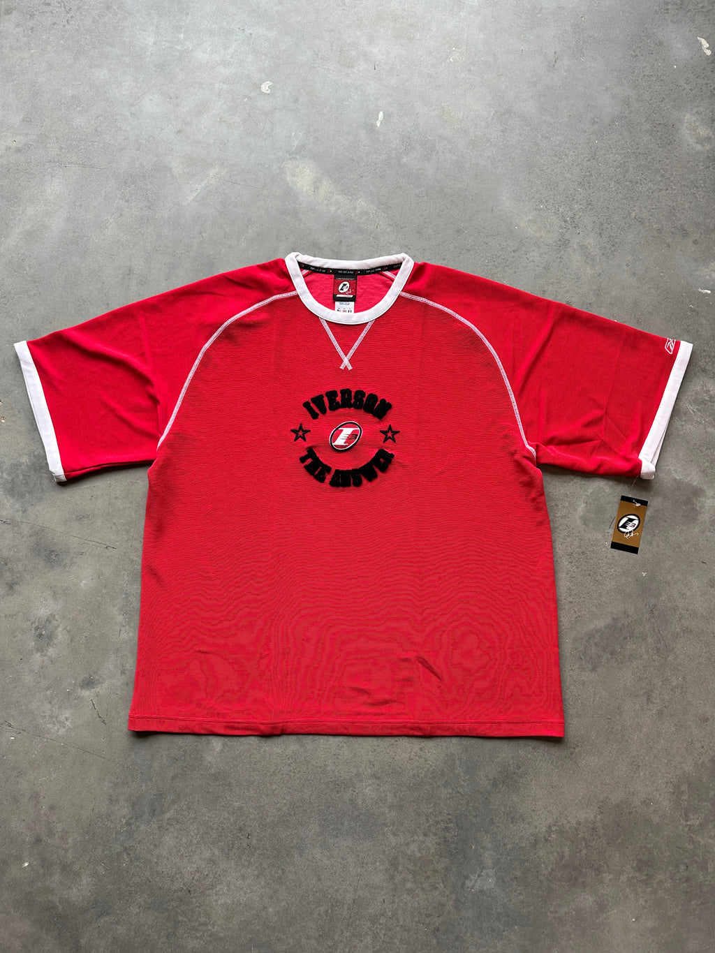 00's Y2K Allen Iverson Reebok "The Answer" Red NBA Oversized Pullover Shirt - Brand New (XXL)