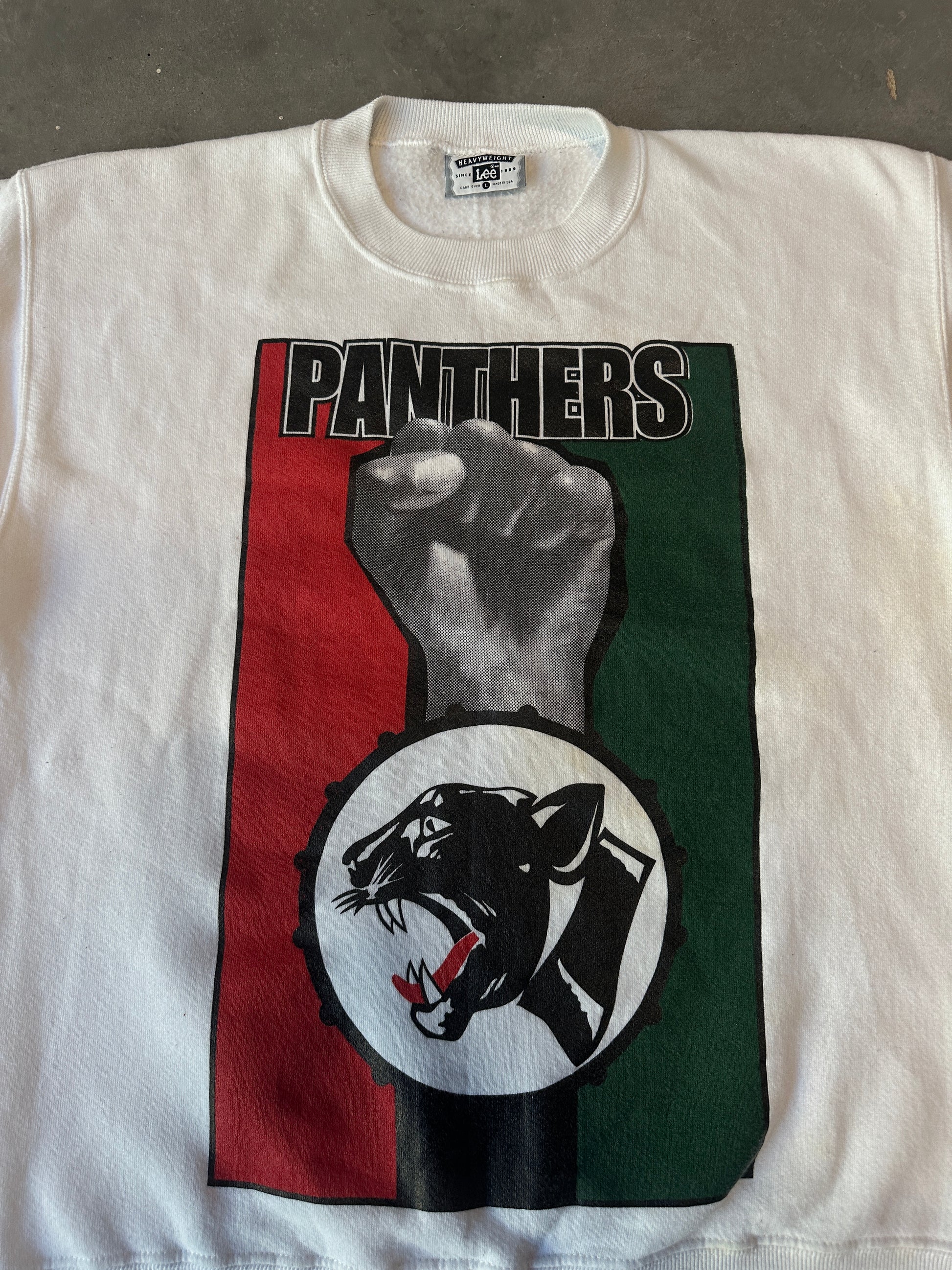 90's Black Panther Party Rare "Power to the People!" Heavyweight Crewneck Sweatshirt (Large)