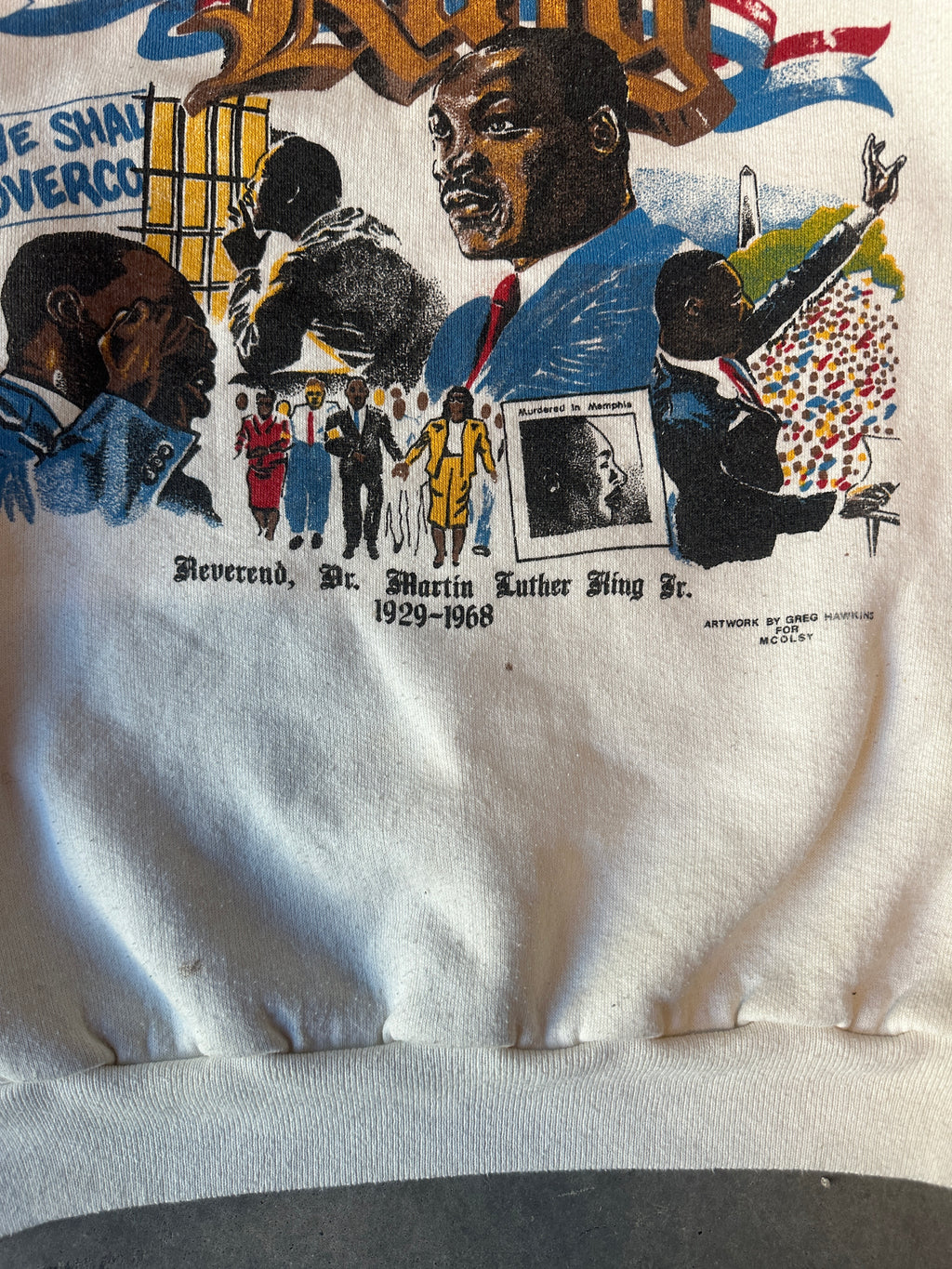 90's Reverend Dr. Martin Luther King Jr. MLK Memorial Vintage Crewneck Sweatshirt (Small)