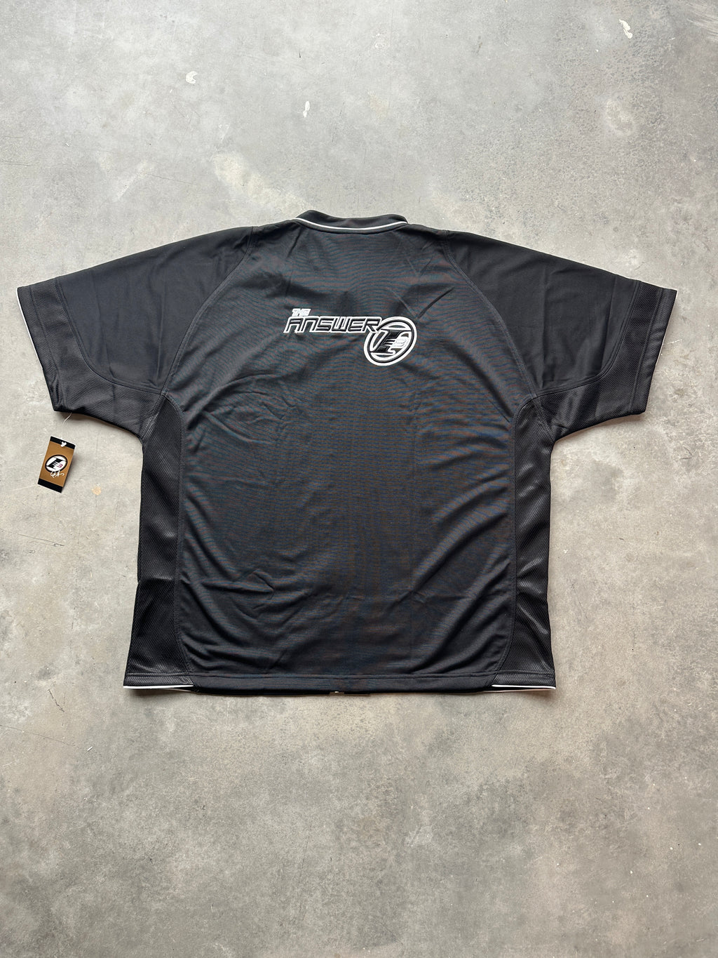 00's Y2K Allen Iverson Reebok "The Answer" Black NBA Full Zip Shooting Shirt - Brand New (XXL)