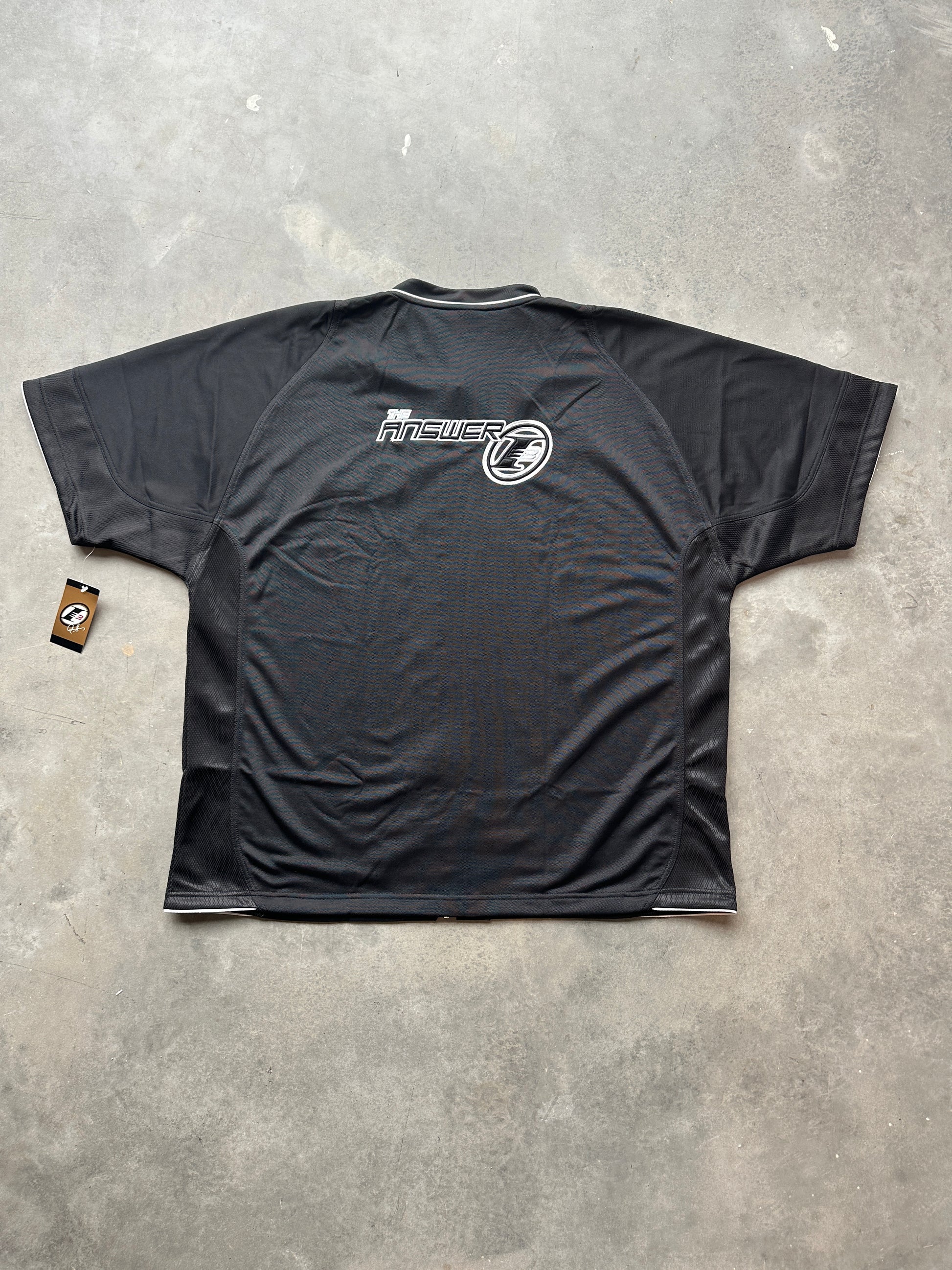 00's Y2K Allen Iverson Reebok "The Answer" Black NBA Full Zip Shooting Shirt - Brand New (XXL)