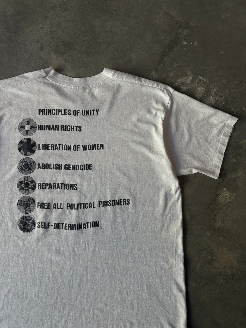 90's Malcolm X Grassroots Movement MXGM Principles of Unity Pillars Vintage Tee (XL)