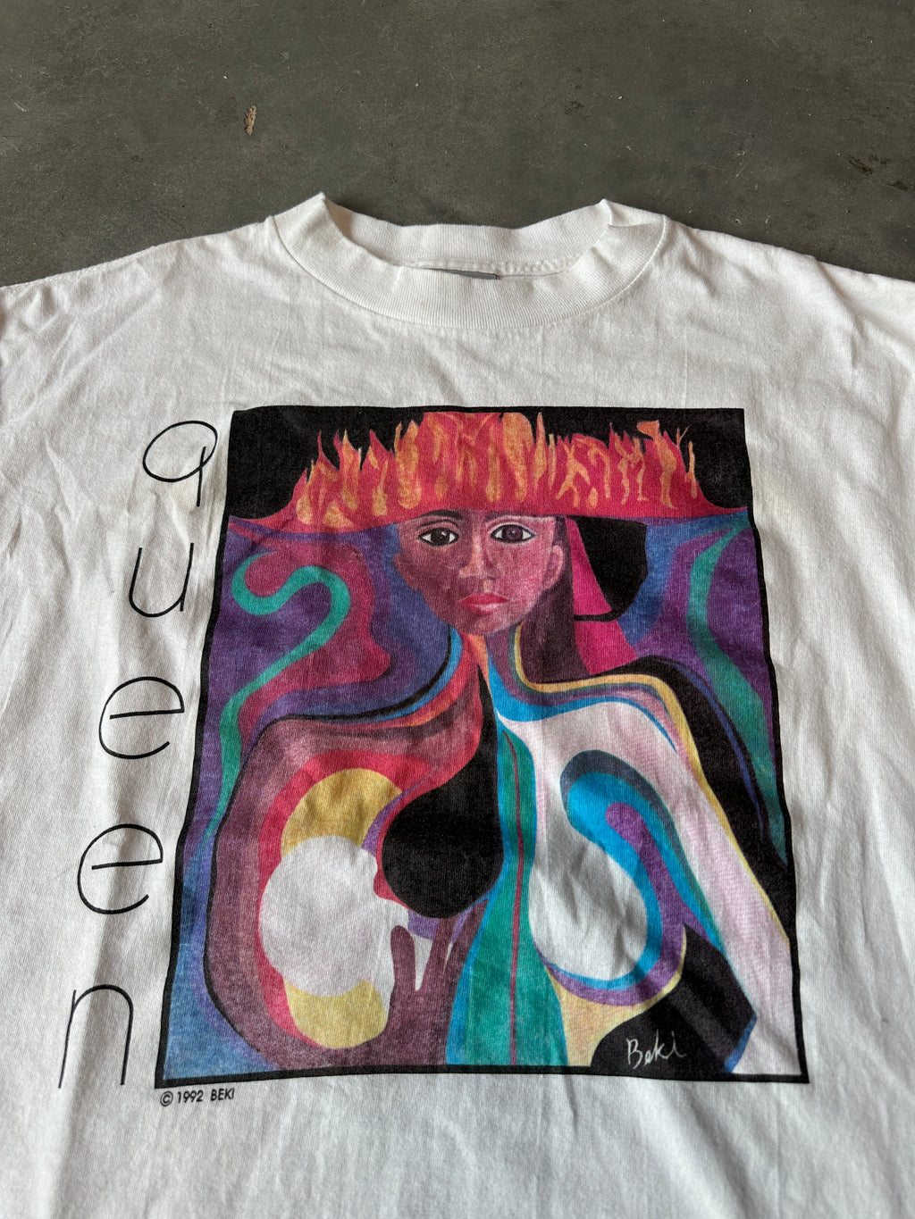 1992 "Queen: The Story of an American Family" Book & TV Show Abstract Art In Memorial of Alex Haley Vintage Long Sleeve Tee (Large)