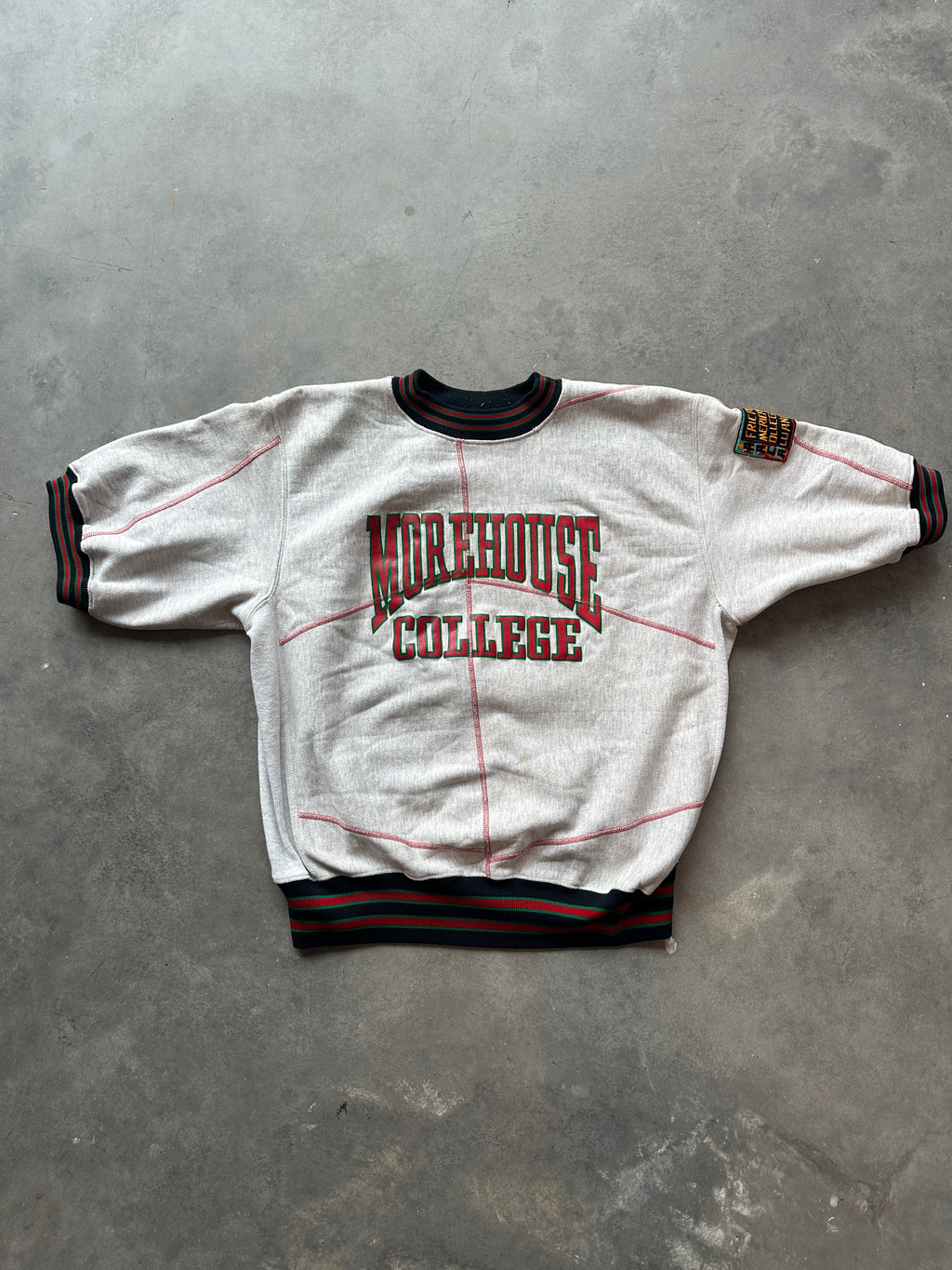 90’s Morehouse College Maroon Tigers RARE African American College Alliance AACA HBCU Vintage Heavyweight Short Sleeve Sweatshirt (XXL)