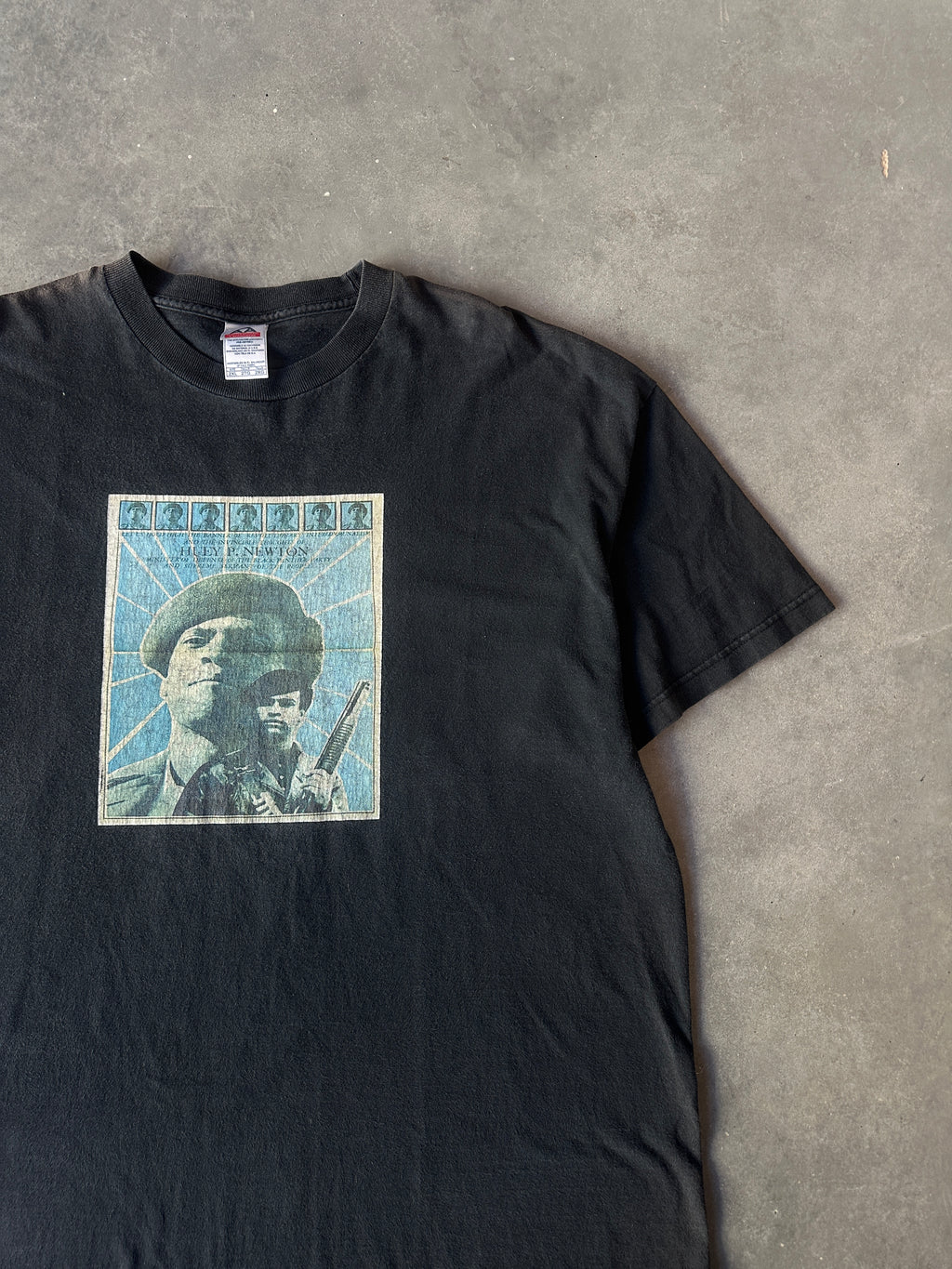90's Huey P. Newton Minister of Defense Blank Panther Party Image Vintage Tee (XXL)