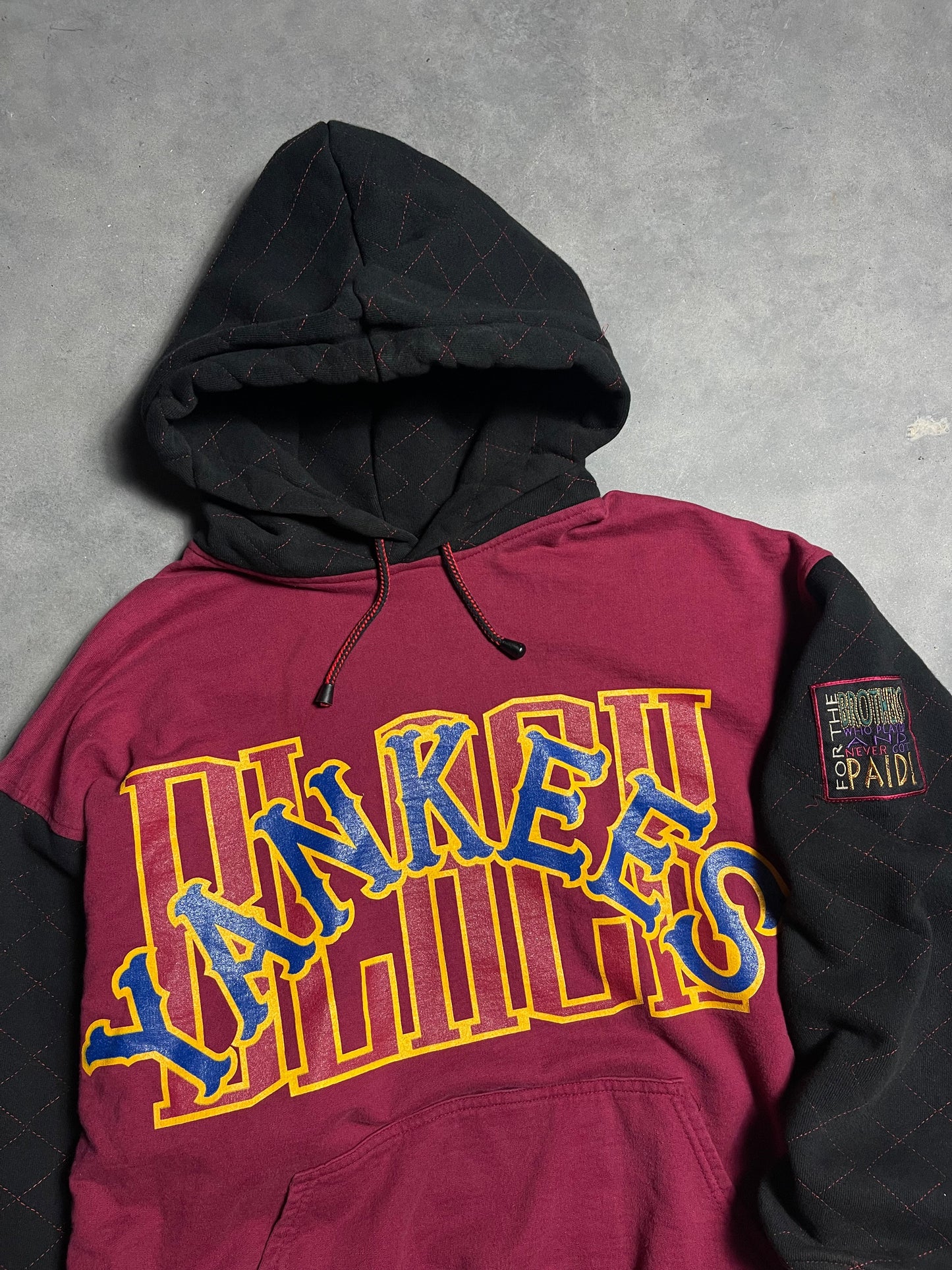 90’s New York Black Yankees Vintage Negro League Baseball MLB Heavyweight Quilted Hoodie (XL)