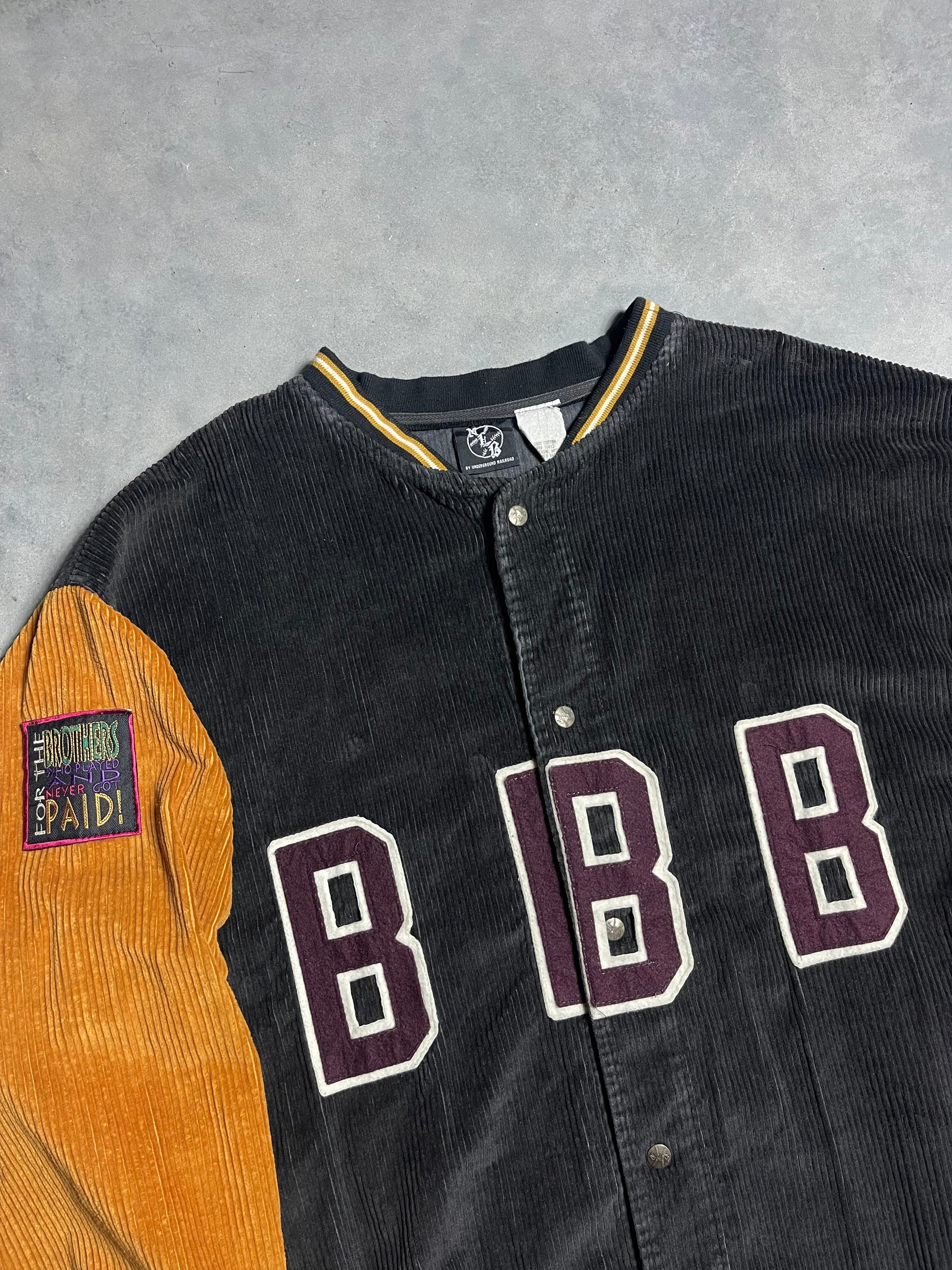 90’s Birmingham Black Barons Vintage Negro League Baseball Heavyweight Corduroy Jacket (XXL)