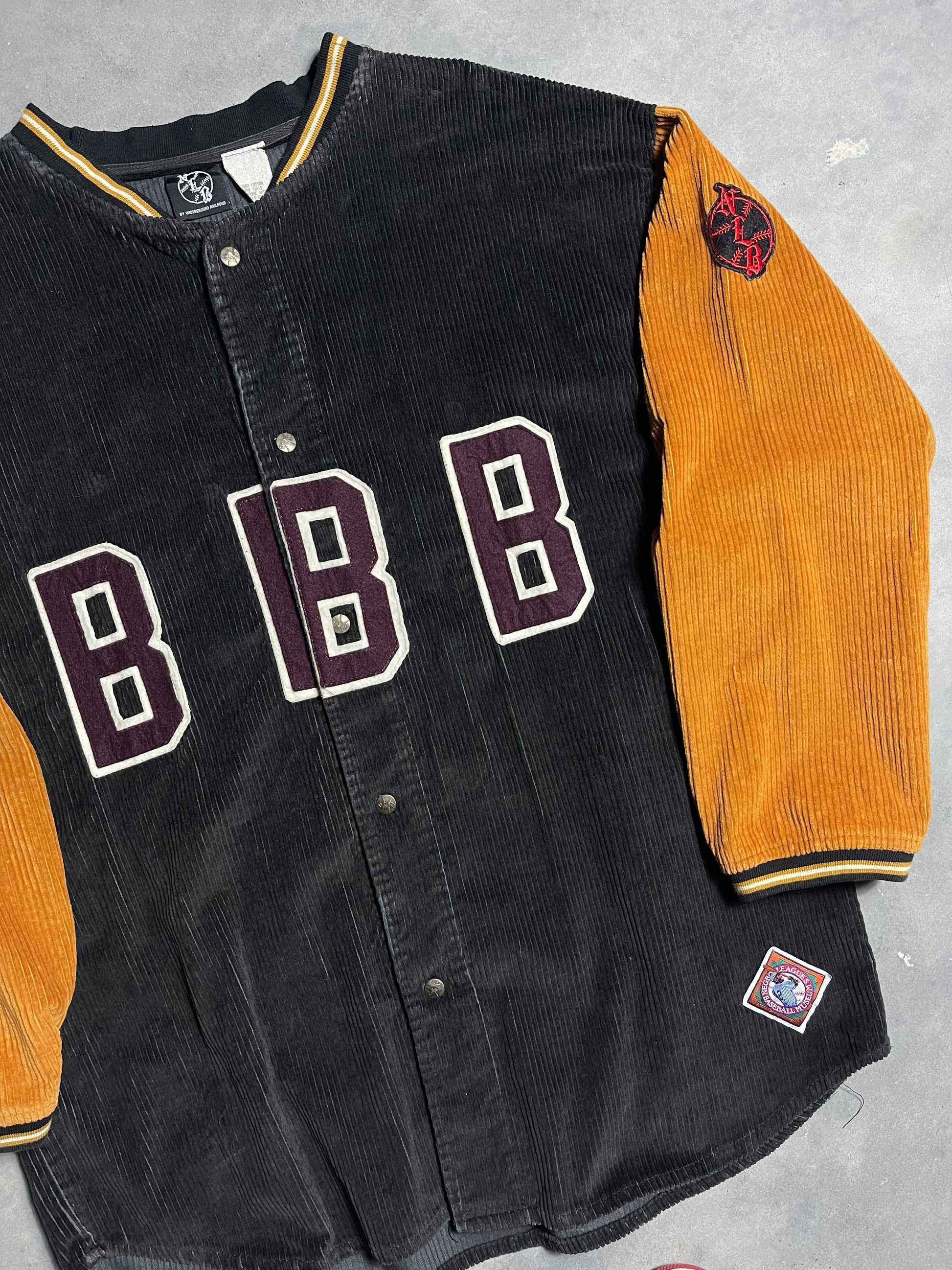 90’s Birmingham Black Barons Vintage Negro League Baseball Heavyweight Corduroy Jacket (XXL)