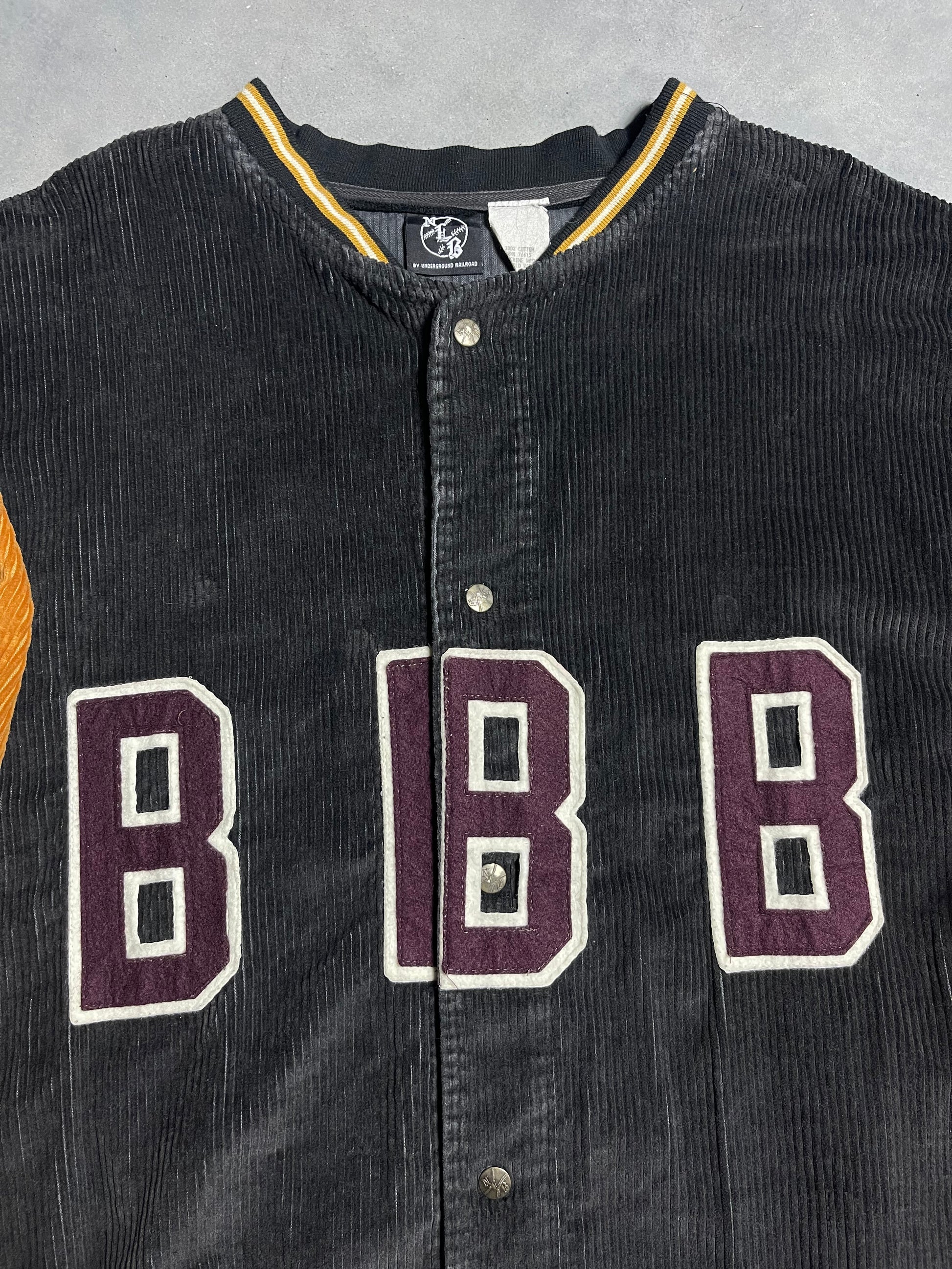 90’s Birmingham Black Barons Vintage Negro League Baseball Heavyweight Corduroy Jacket (XXL)