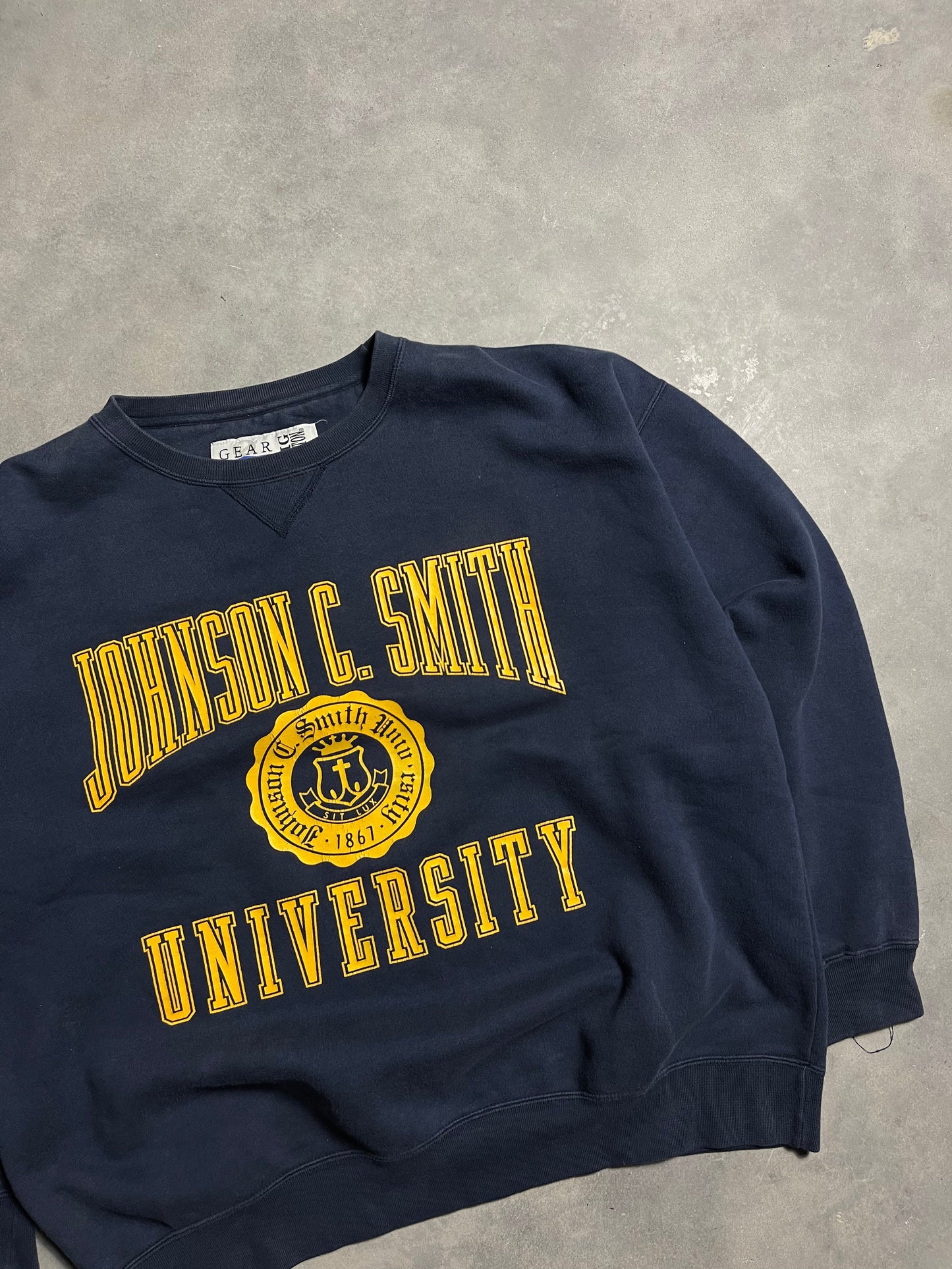 90’s Johnson C. Smith Golden Bulls Vintage HBCU Heavyweight Crewneck (XL)