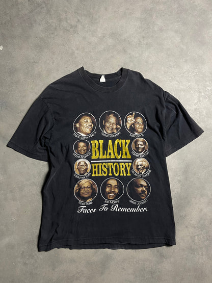 90’s Black Leaders "Faces to Remember" Including MLK Malcolm X Maya Angelou & More Vintage Tee (XL)