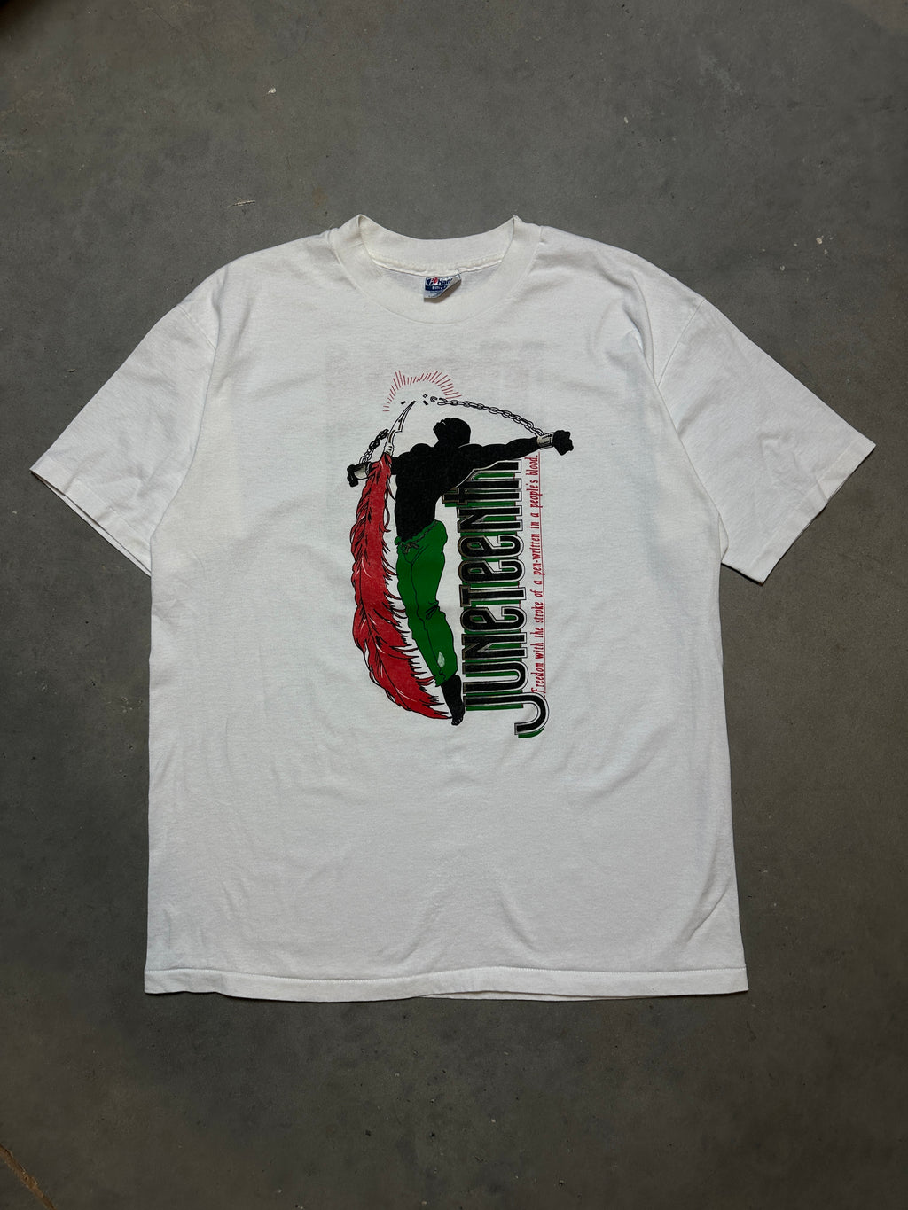 90’s Juneteenth Freedom Holiday “Love & Unity Will Break the Chains” Vintage Tee (XL)