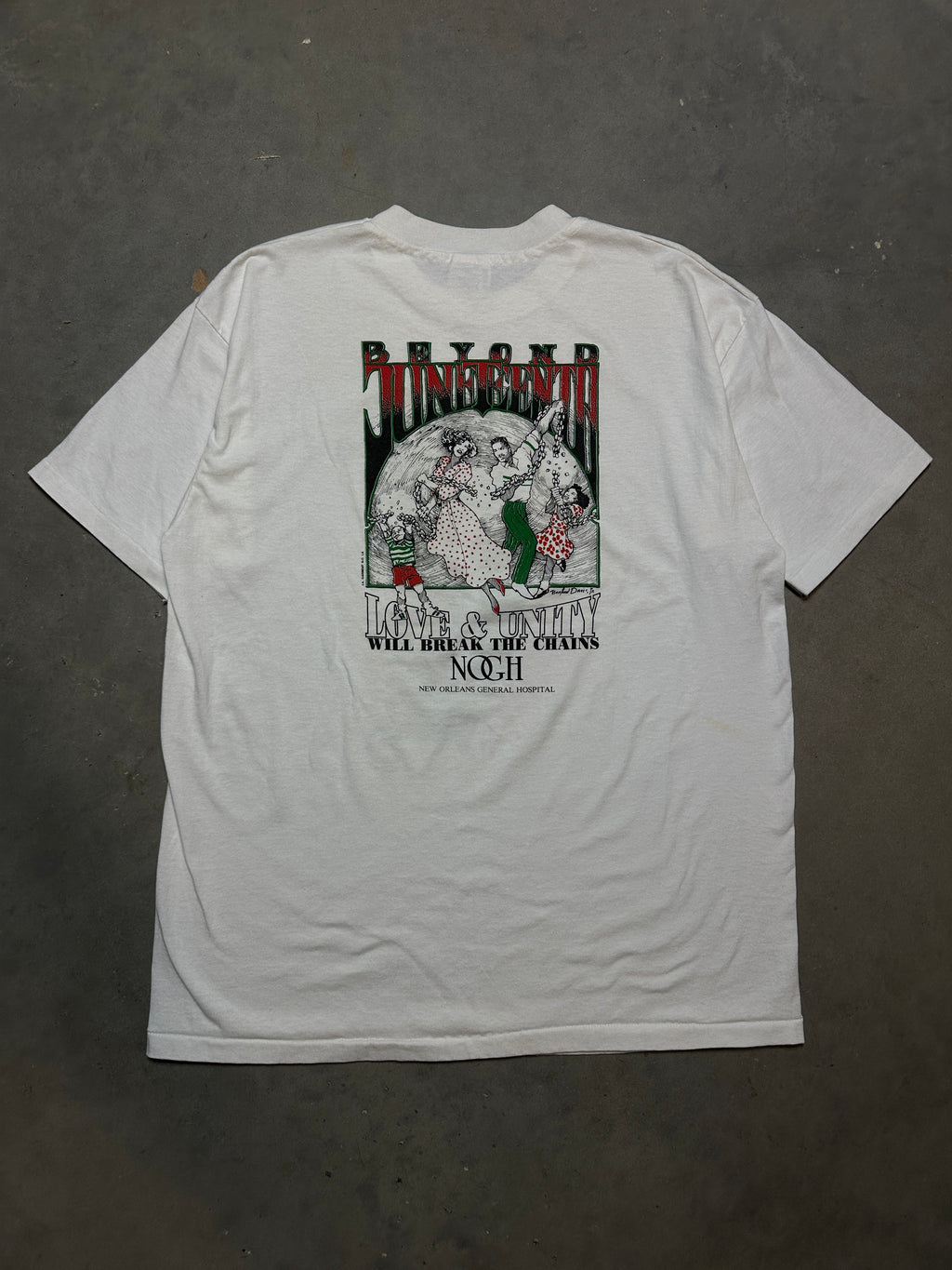 90’s Juneteenth Freedom Holiday “Love & Unity Will Break the Chains” Vintage Tee (XL)