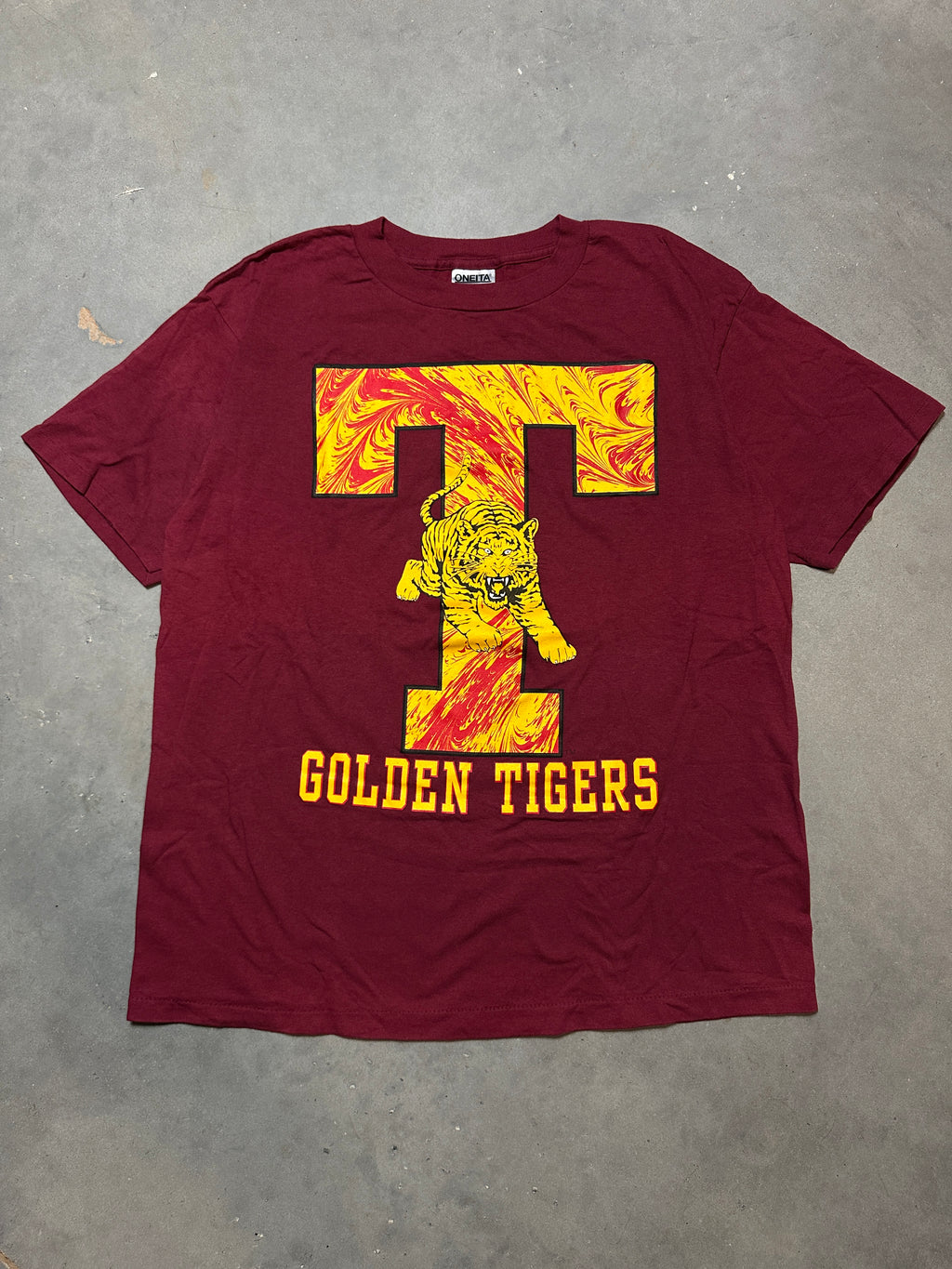 90's Tuskegee University TU Golden Tigers Spellout Big Logo Vintage  Tee (XL)