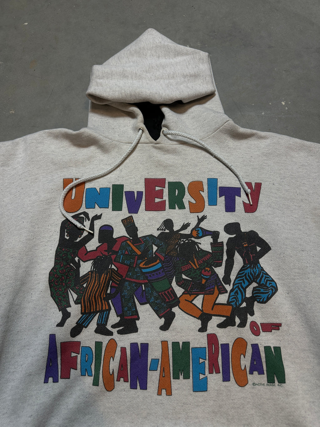 90's University of African American UAA HBCU's Across the USA Vintage Heavyweight Hoodie (Large)