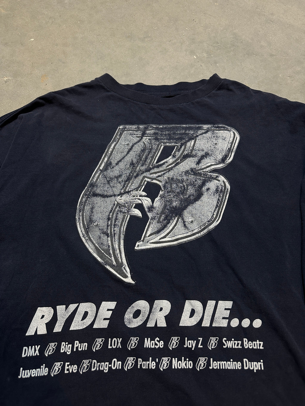 00's Ruff Ryders Ryde or Die DMX Jay Z MASE Juvenile & More Long Sleeve Vintage Music Tee (BOXY XL)