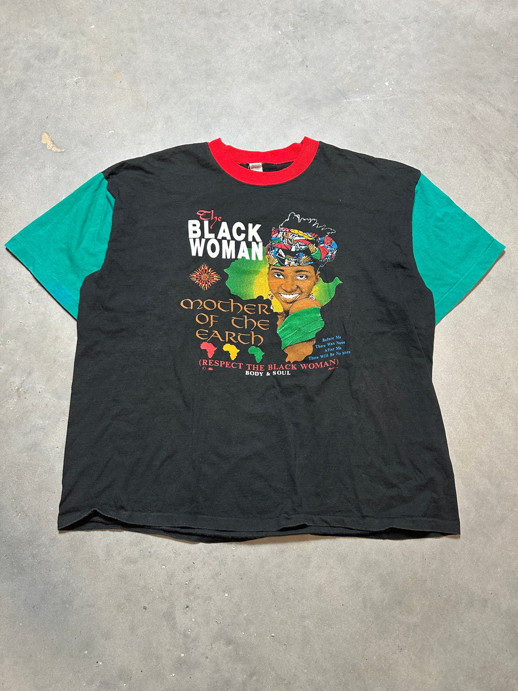 90's The Black Woman Mother of the Earth Respect the Black Woman Vintage Tee (BOXY Medium)