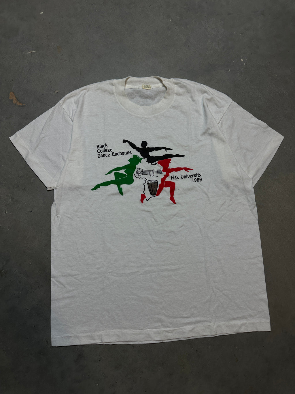 1989 Black College Dance Exchange Fisk University Thin Vintage Tee (Medium)