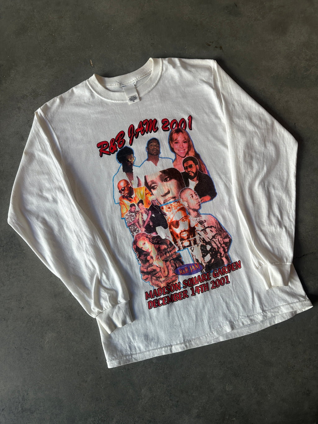 2001 R&B Jam New York at Madison Square Garden Mariah Carey, Slick Rick, Faith Evans, Baby Face & More Vintage Music Tee (XL)