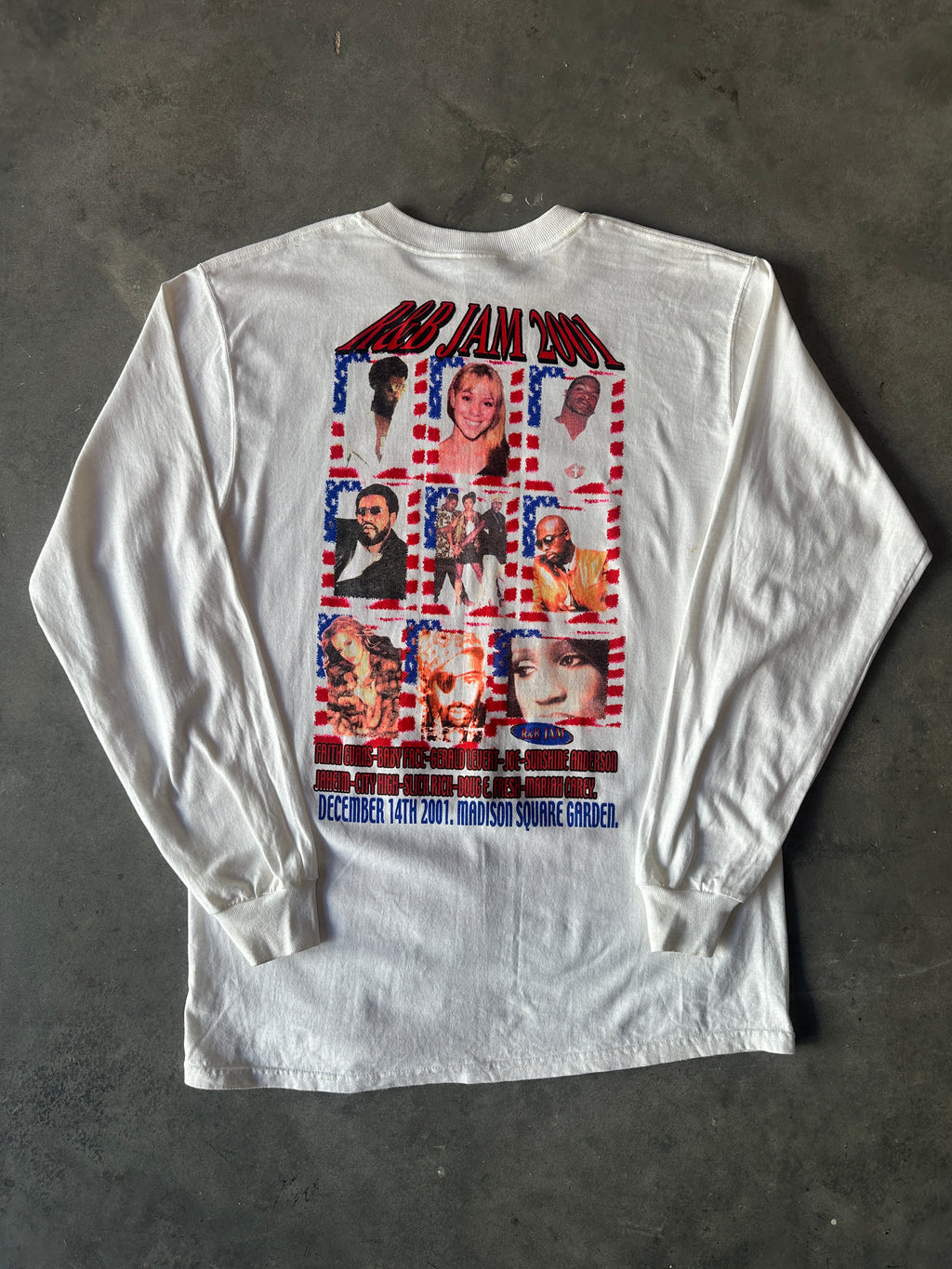 2001 R&B Jam New York at Madison Square Garden Mariah Carey, Slick Rick, Faith Evans, Baby Face & More Vintage Music Tee (XL)