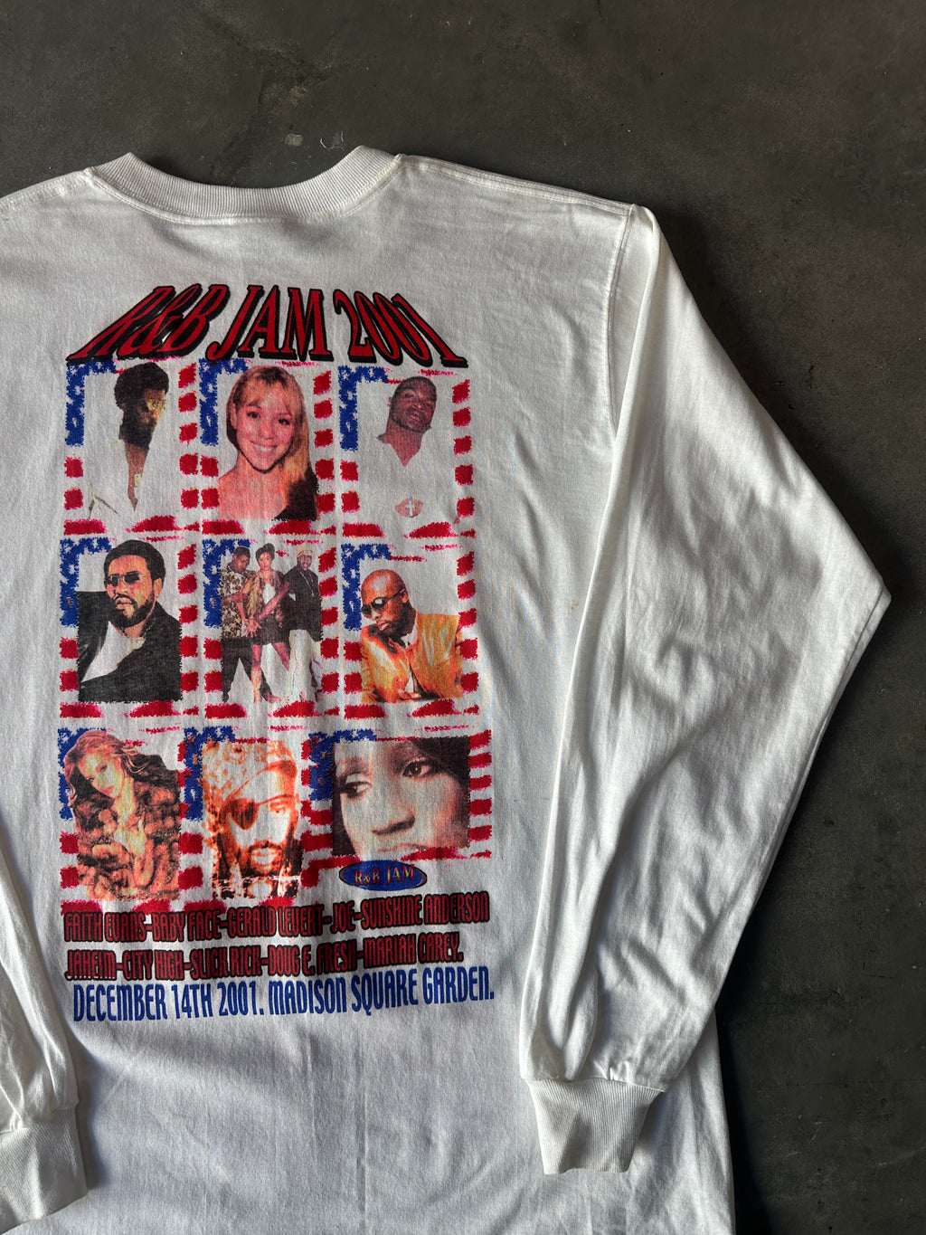2001 R&B Jam New York at Madison Square Garden Mariah Carey, Slick Rick, Faith Evans, Baby Face & More Vintage Music Tee (XL)