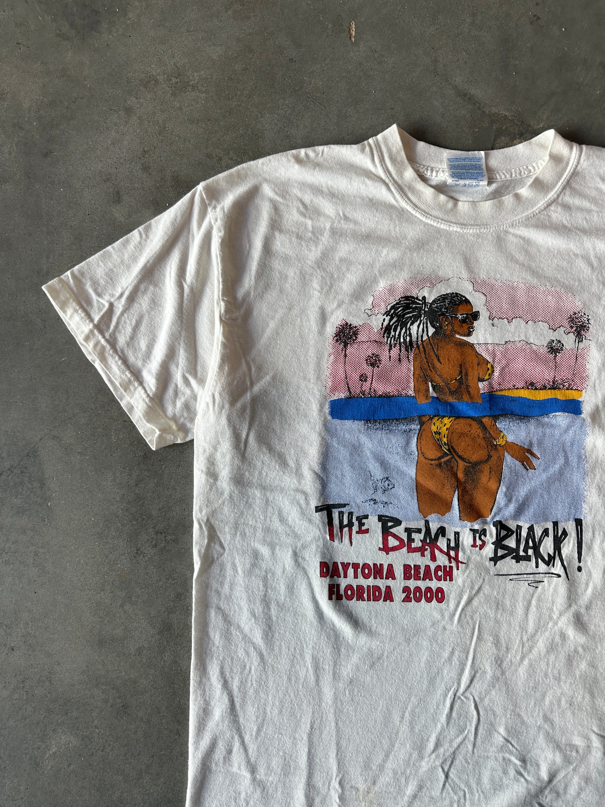 2000 Y2K The Beach is Black! Black College Reunion Daytona Beach Florida Lose My Mind Vintage Tee (Large)