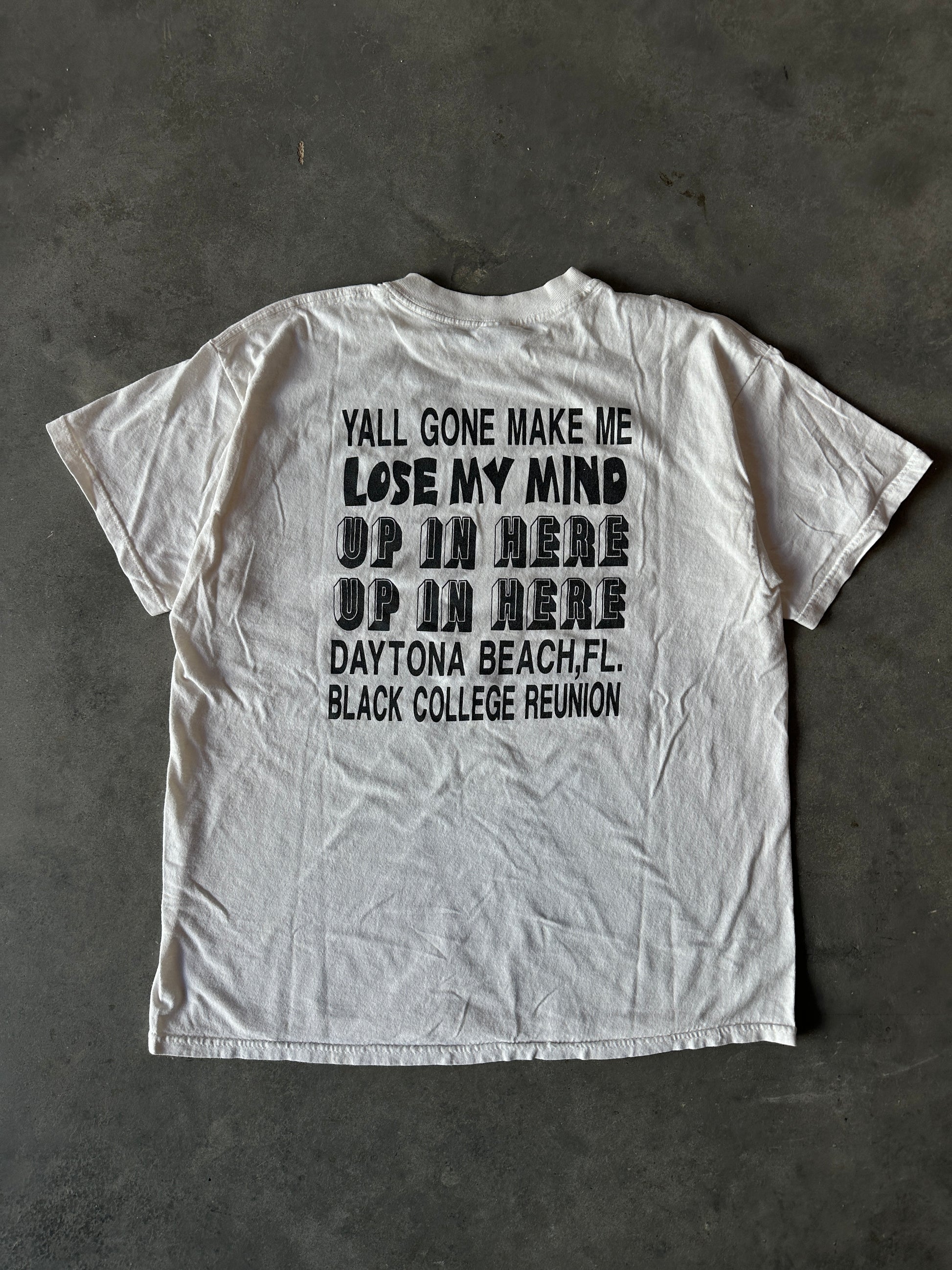 2000 Y2K The Beach is Black! Black College Reunion Daytona Beach Florida Lose My Mind Vintage Tee (Large)