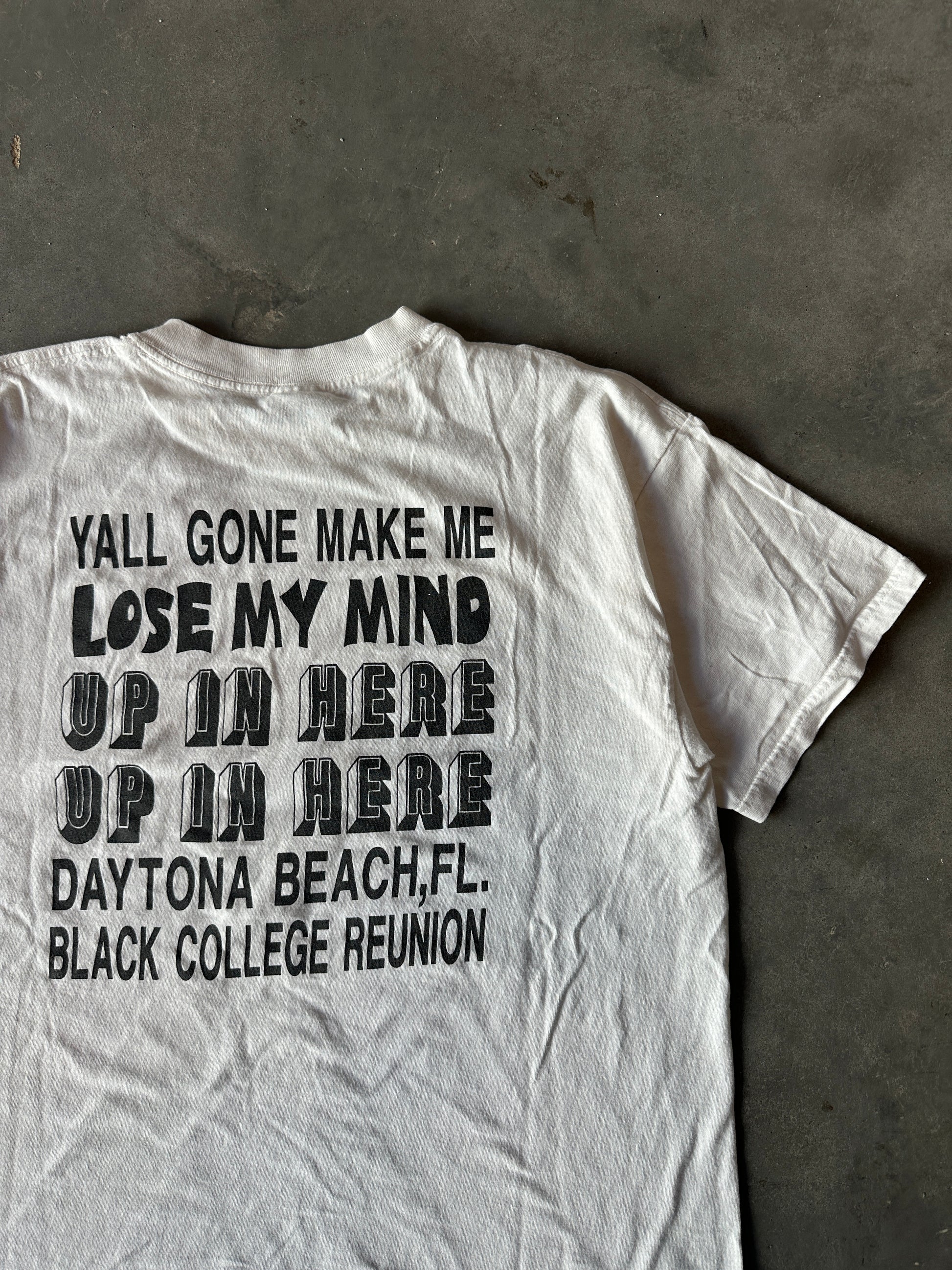 2000 Y2K The Beach is Black! Black College Reunion Daytona Beach Florida Lose My Mind Vintage Tee (Large)