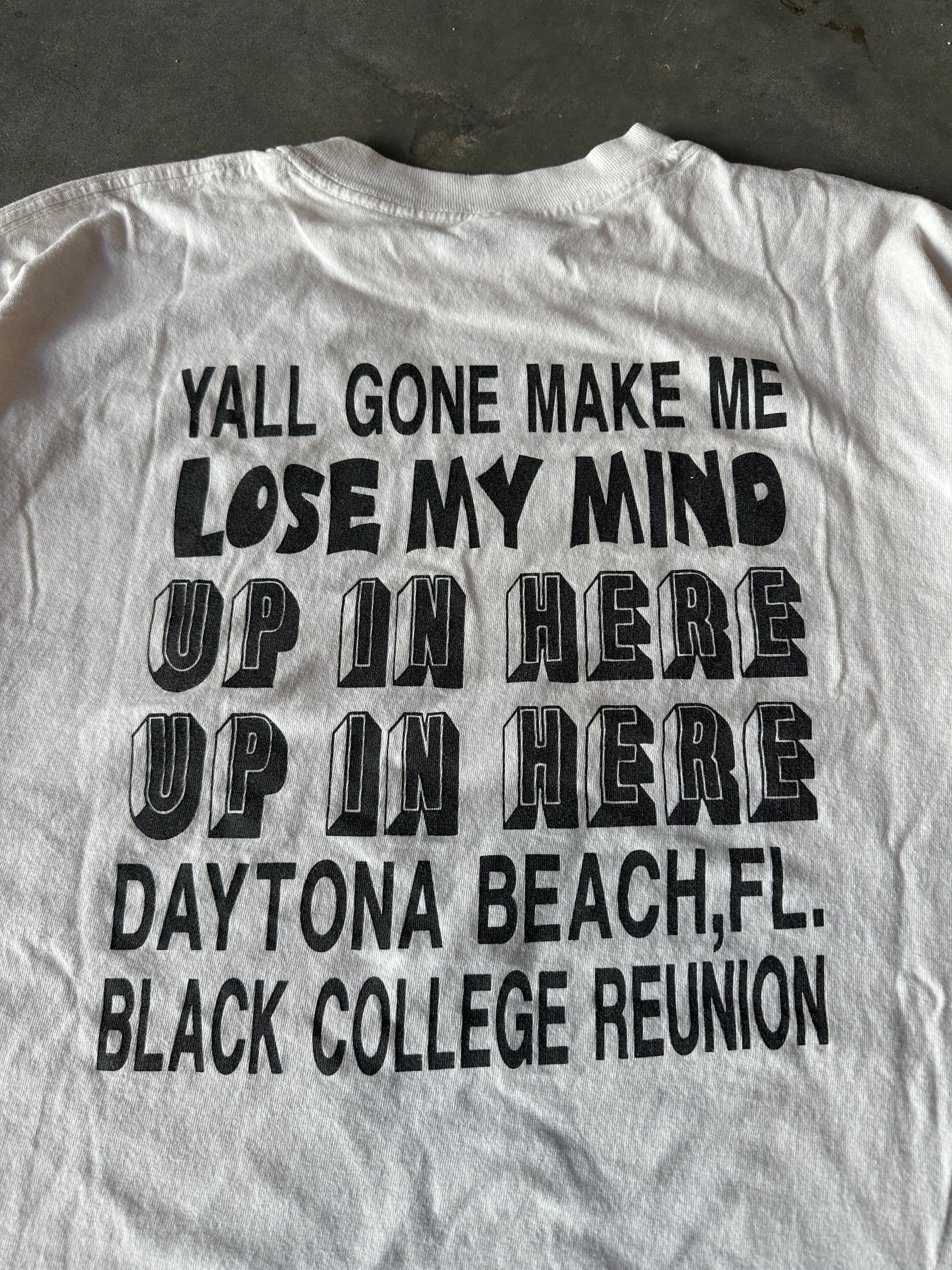 2000 Y2K The Beach is Black! Black College Reunion Daytona Beach Florida Lose My Mind Vintage Tee (Large)