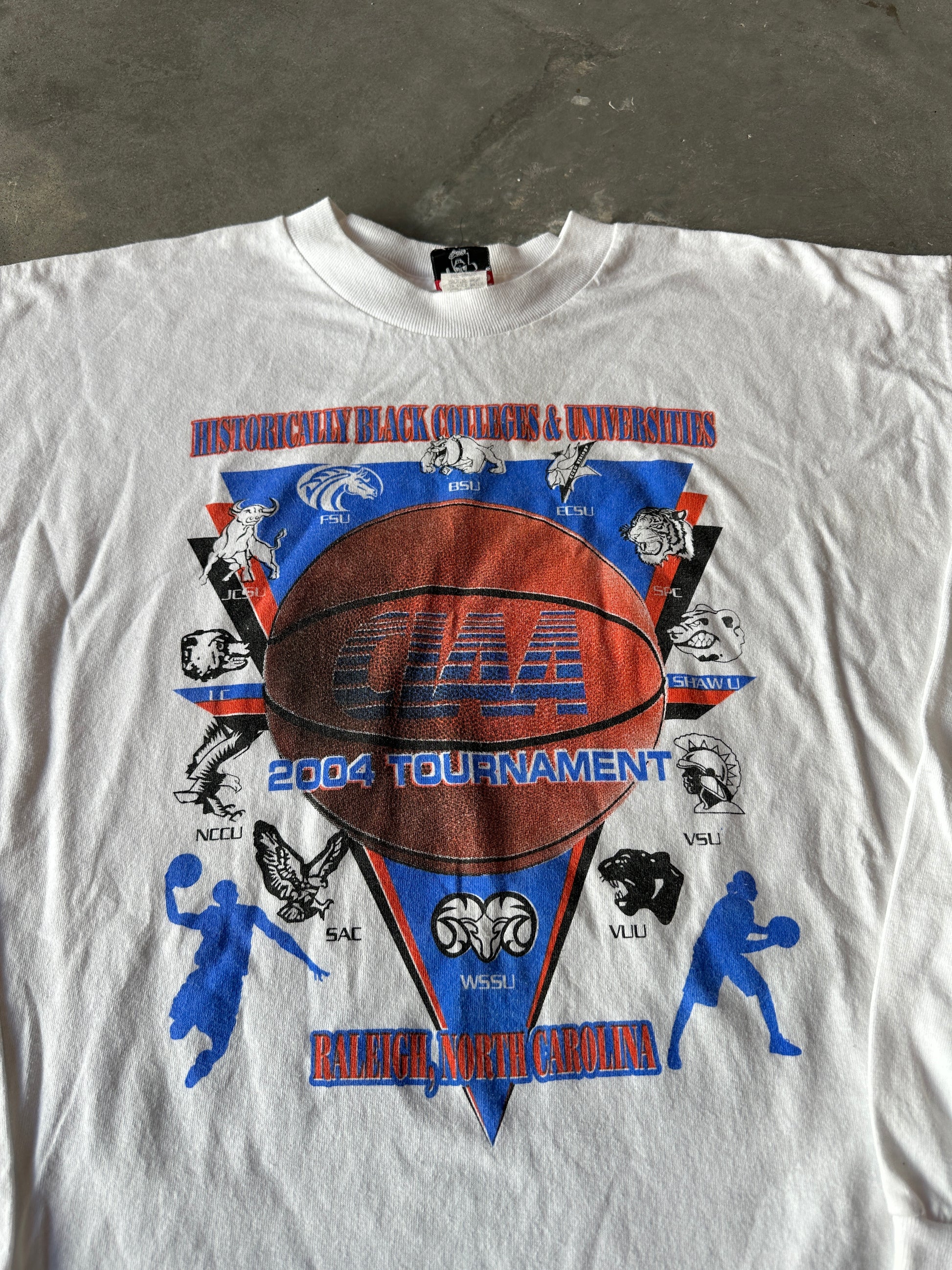 2004 CIAA Black College Basketball Tournament Raleigh North Carolina Get On My Level Vintage HBCU Long Sleeve Tee (XL)