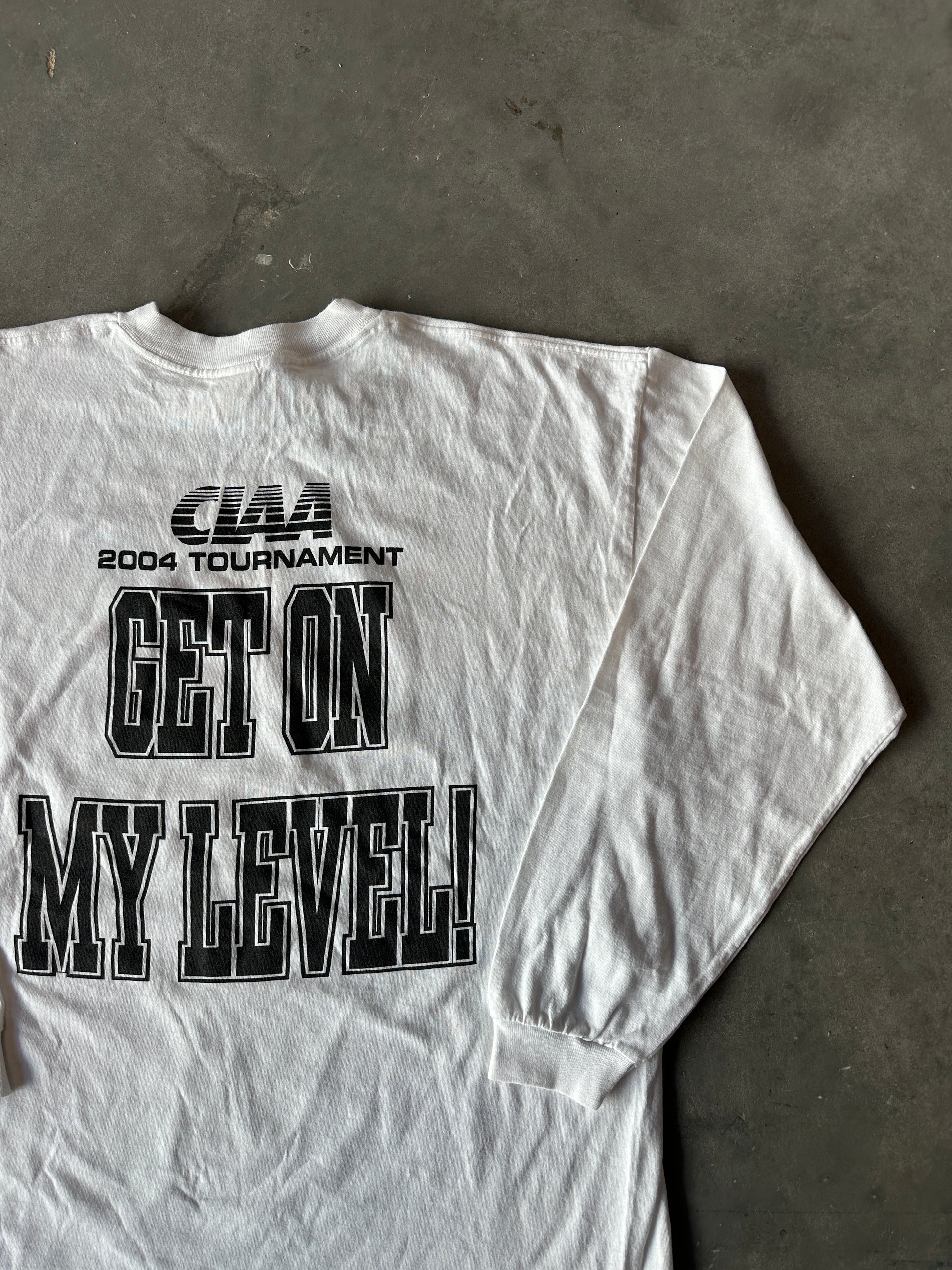 2004 CIAA Black College Basketball Tournament Raleigh North Carolina Get On My Level Vintage HBCU Long Sleeve Tee (XL)
