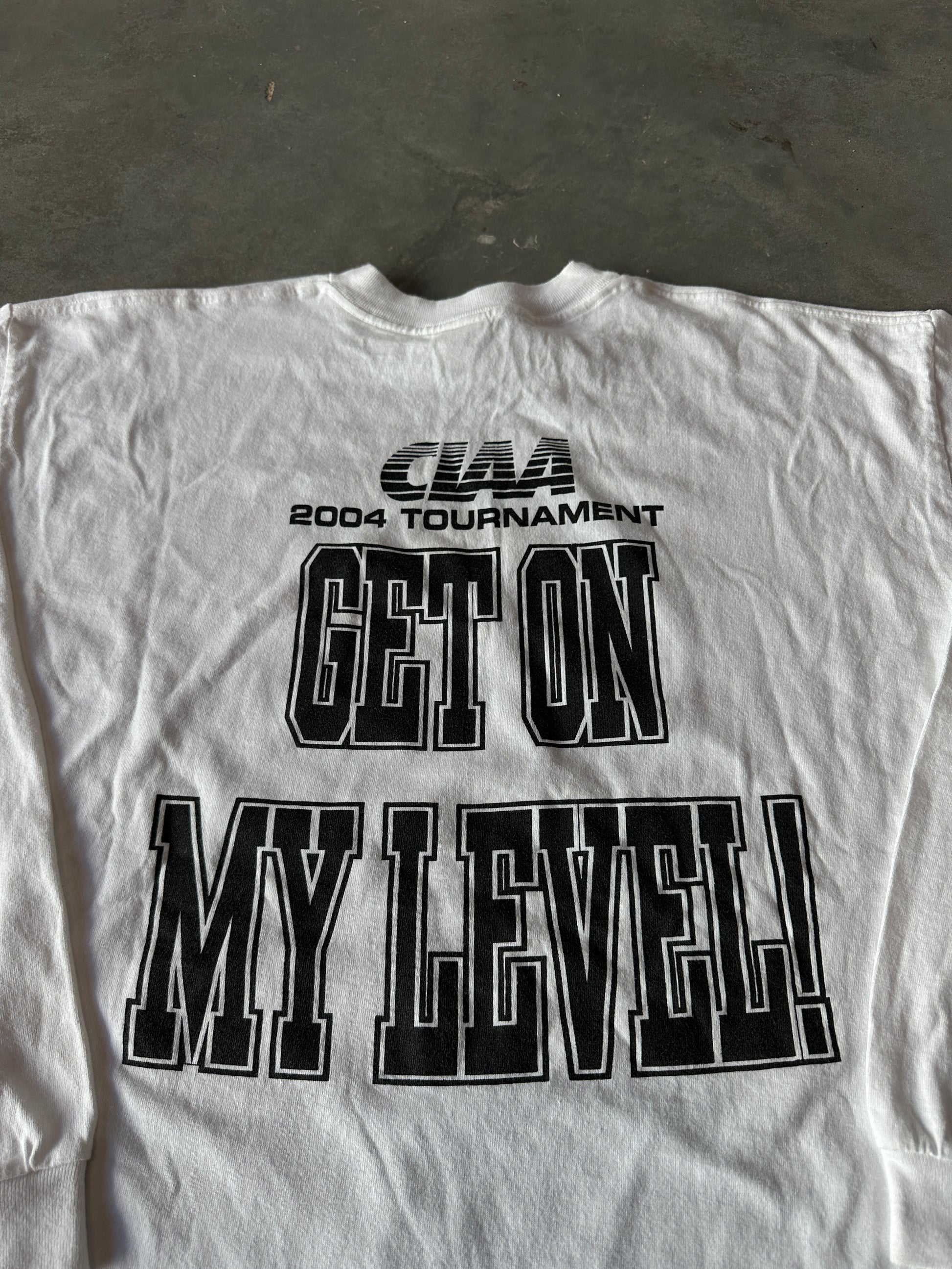 2004 CIAA Black College Basketball Tournament Raleigh North Carolina Get On My Level Vintage HBCU Long Sleeve Tee (XL)