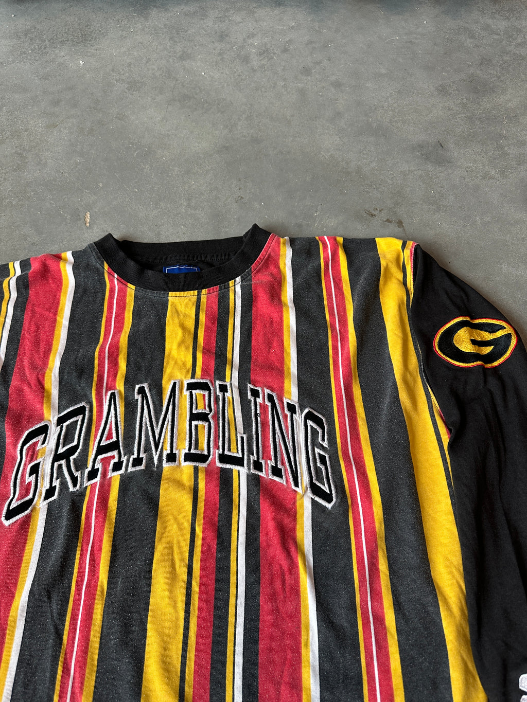 90's Grambling State University GSU Starter Striped Long Sleeve Embroidered Vintage Tee (XL)