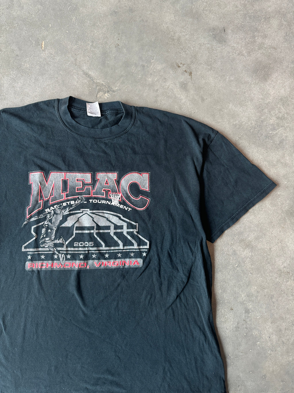 2005 MEAC Basketball Tournament Richmond Virginia Vintage HBCU Basketball Tee (XXL)