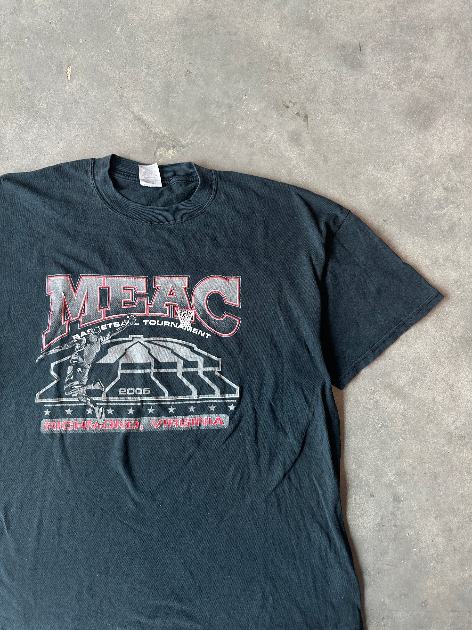 2005 MEAC Basketball Tournament Richmond Virginia Vintage HBCU Basketball Tee (XXL)