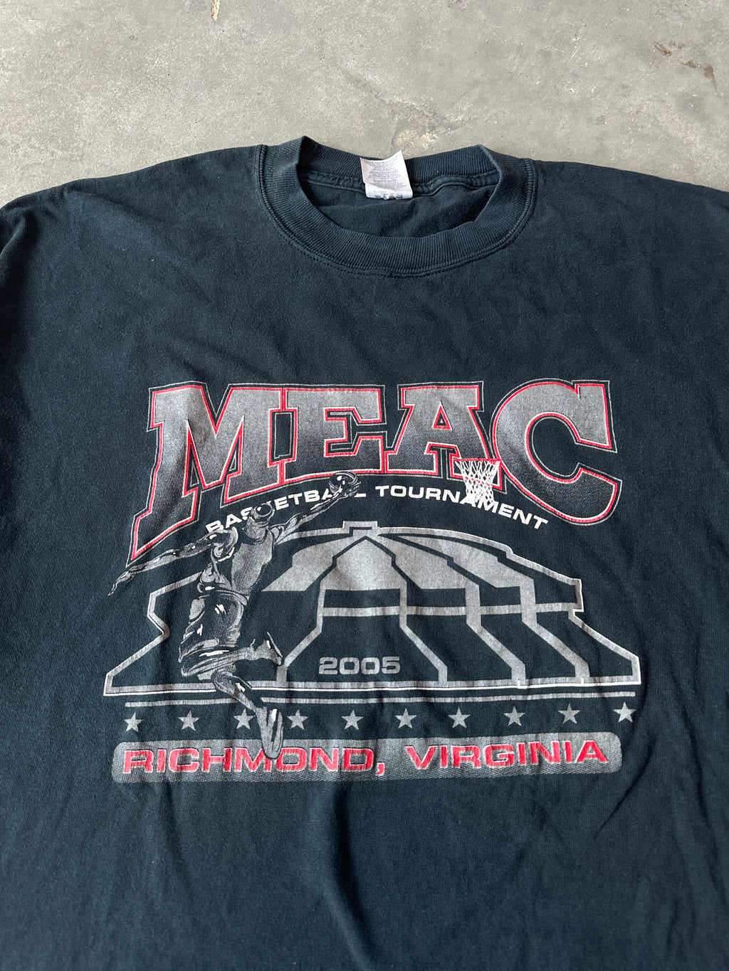 2005 MEAC Basketball Tournament Richmond Virginia Vintage HBCU Basketball Tee (XXL)