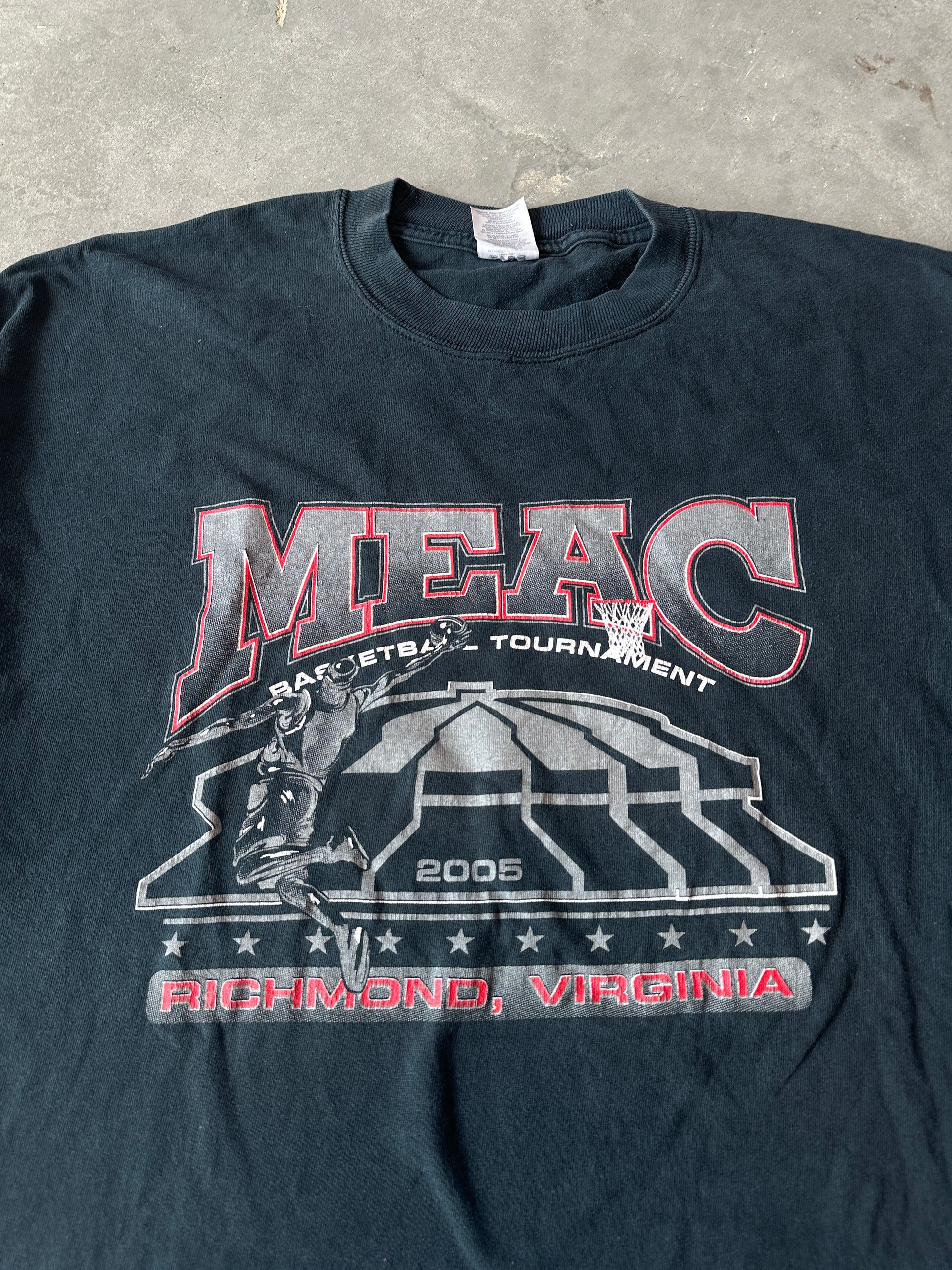 2005 MEAC Basketball Tournament Richmond Virginia Vintage HBCU Basketball Tee (XXL)