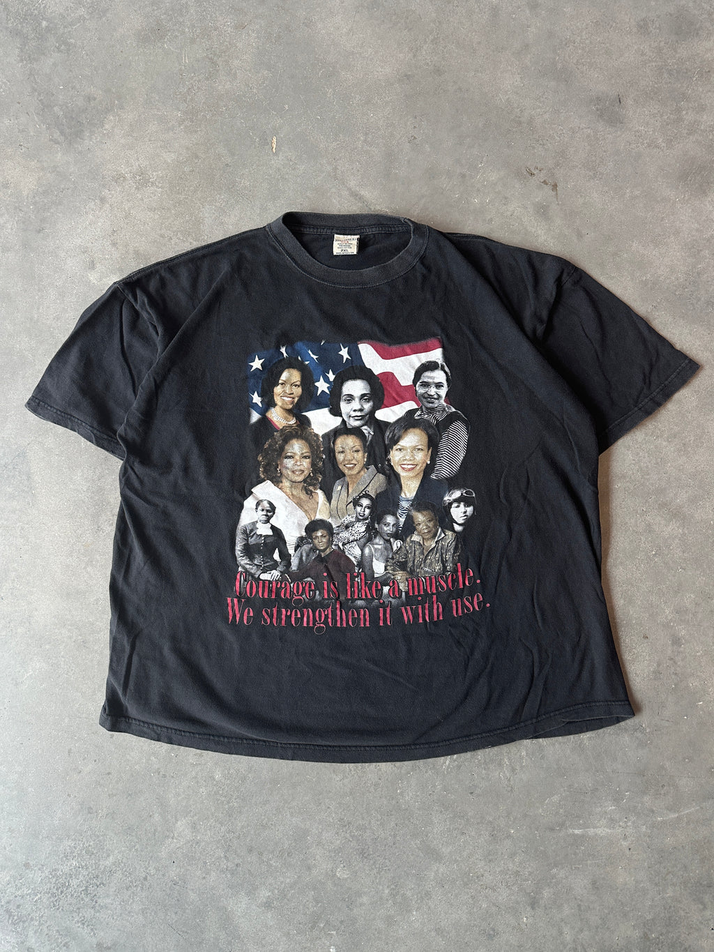 00's Black Women Of Courage Oprah, Maya Angelou, Rosa Parks, Harriet Tubman Vintage Black History Tee (BOXY XL)