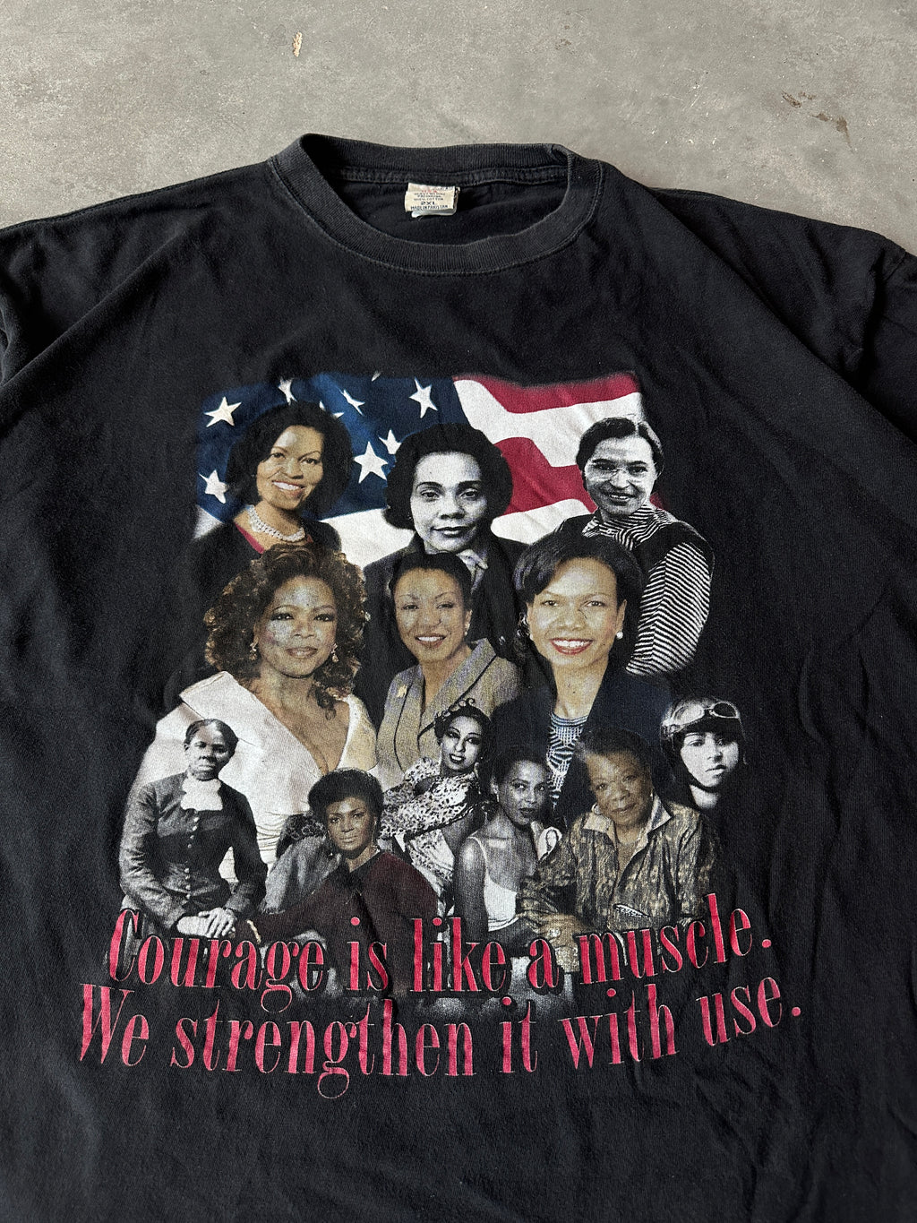 00's Black Women Of Courage Oprah, Maya Angelou, Rosa Parks, Harriet Tubman Vintage Black History Tee (BOXY XL)