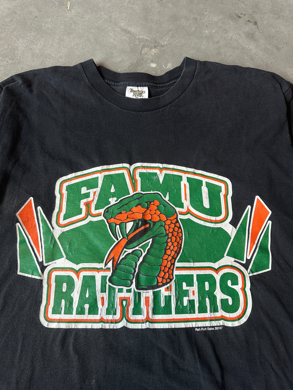 90's Florida A&M FAMU Rattlers Spellout Mascot Vintage Tee (XL)