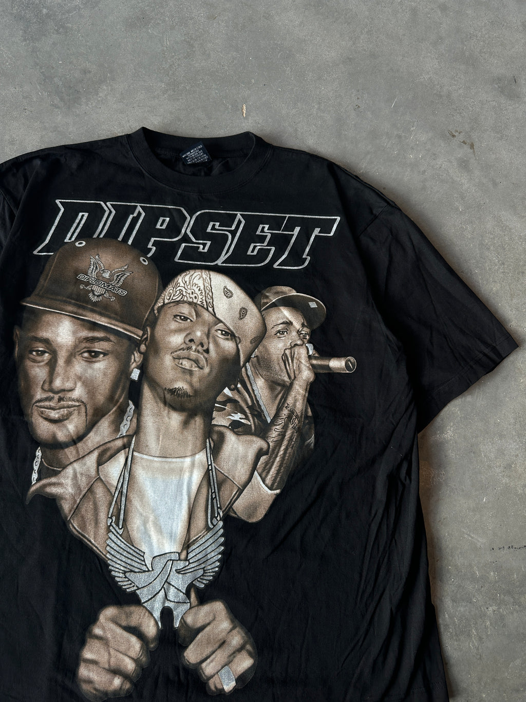 00's Y2K Dipset The Diplomats Cam'ron Juelz Santana Jim Jones Vintage Hip Hop Rap Music Oversized Tee (XXXL)