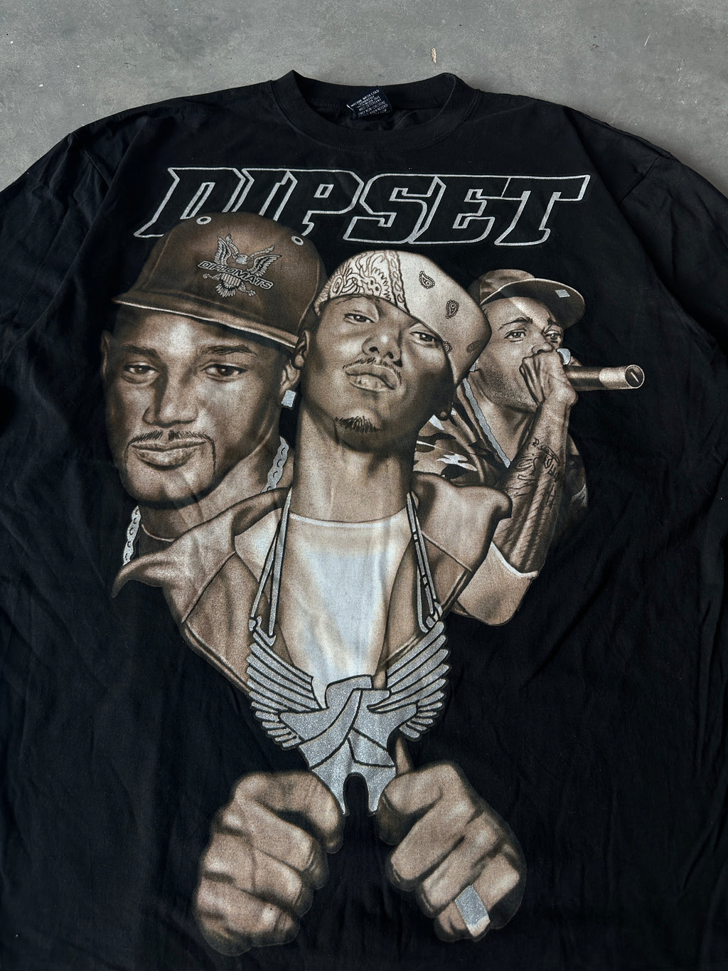 00's Y2K Dipset The Diplomats Cam'ron Juelz Santana Jim Jones Vintage Hip Hop Rap Music Oversized Tee (XXXL)