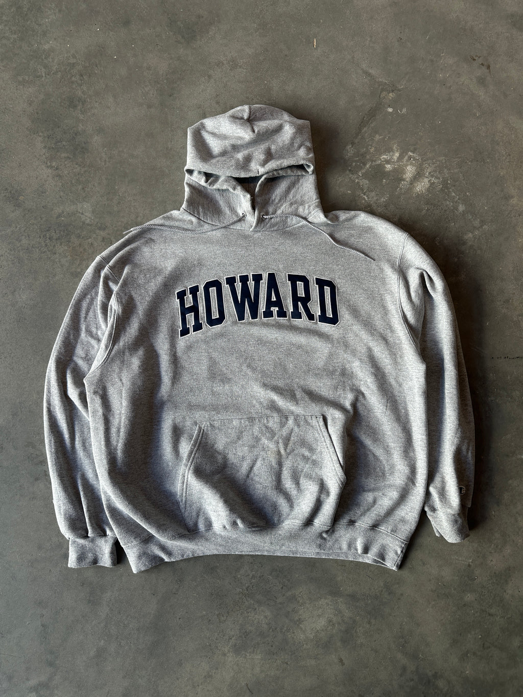 00's Howard University Bison HU Vintage HBCU Grey Spellout Hoodie (XXL)