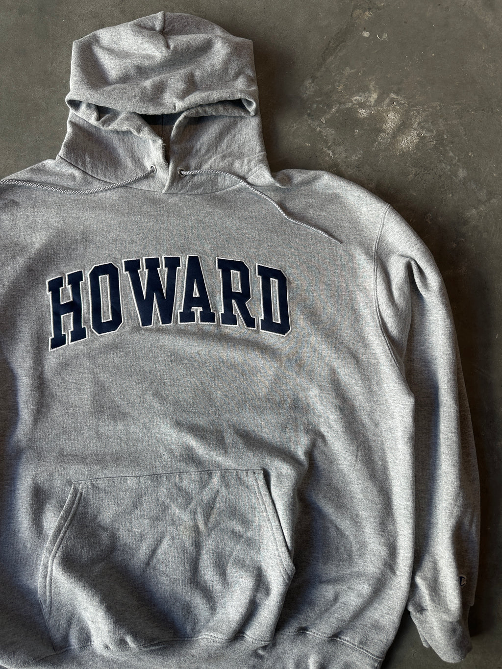 00's Howard University Bison HU Vintage HBCU Grey Spellout Hoodie (XXL)