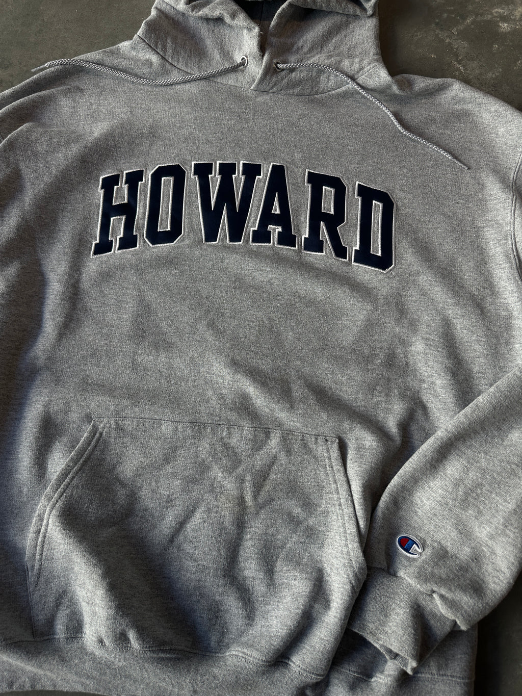 00's Howard University Bison HU Vintage HBCU Grey Spellout Hoodie (XXL)