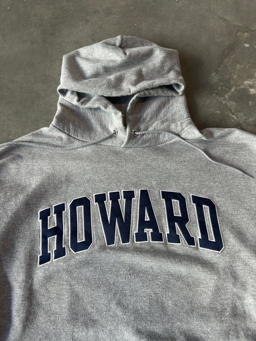 00's Howard University Bison HU Vintage HBCU Grey Spellout Hoodie (XXL)
