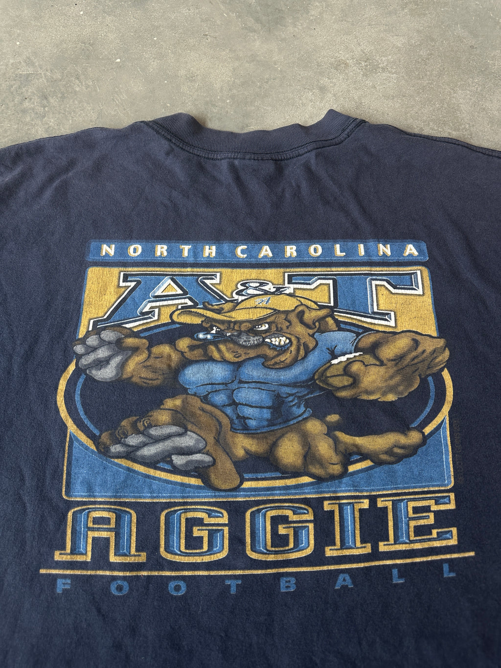 90's North Carolina A&T Aggies Realistic Mascot Vintage Longsleeve HBCU Tee (XL)